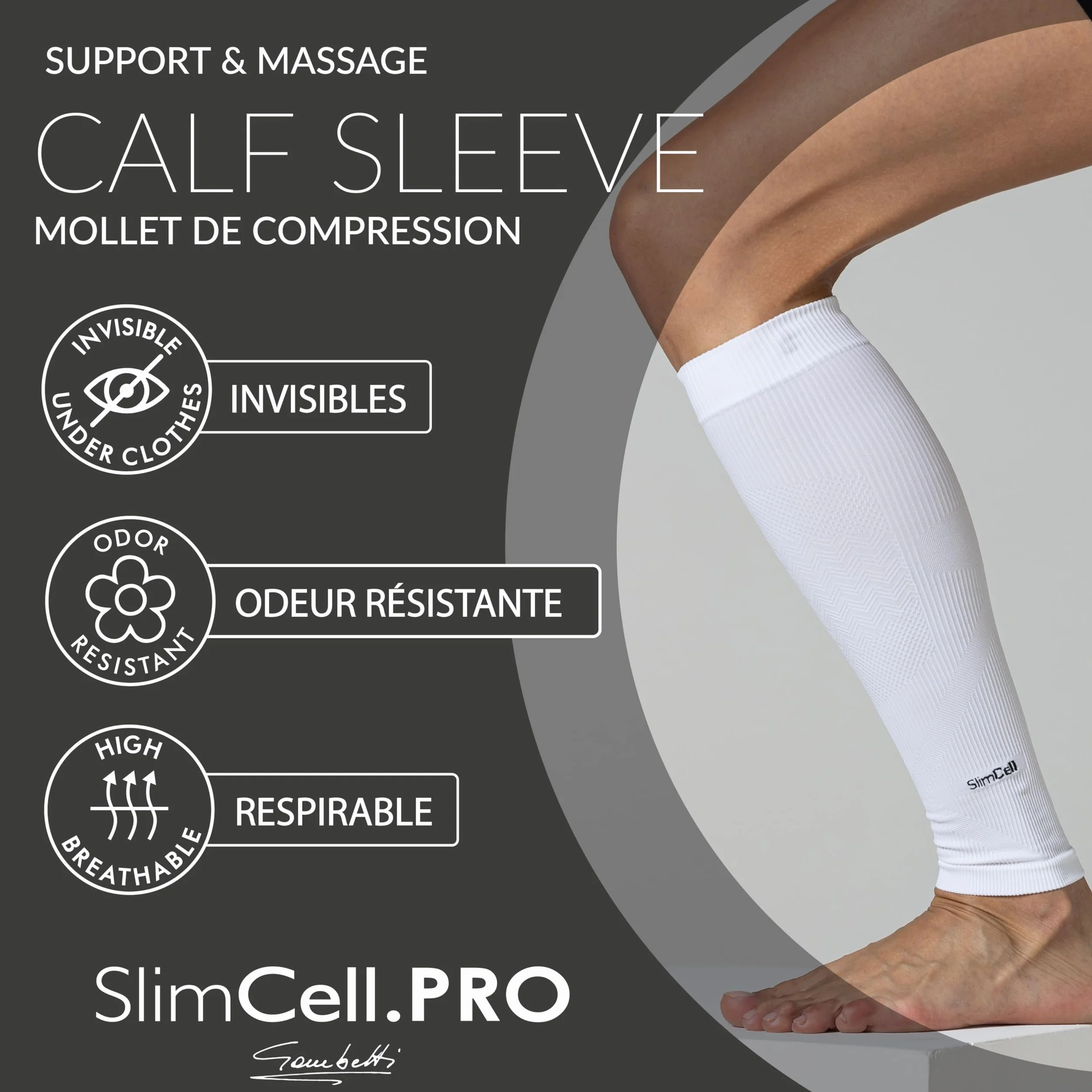 Manchon de Mollet Compressif Unisexe pour Running, Basket, Fitness – Made in Italy