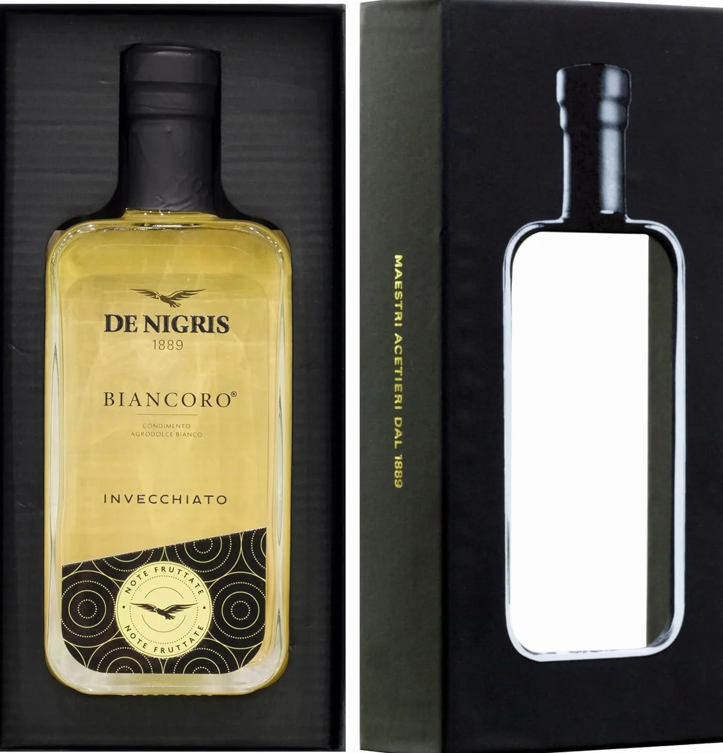 De Nigris Condiments BiancOro | Condiment Vinaigre Aigre-doux | Vinaigre Balsamique de Modène Aux Notes Fruitées | Condiments, 250ml