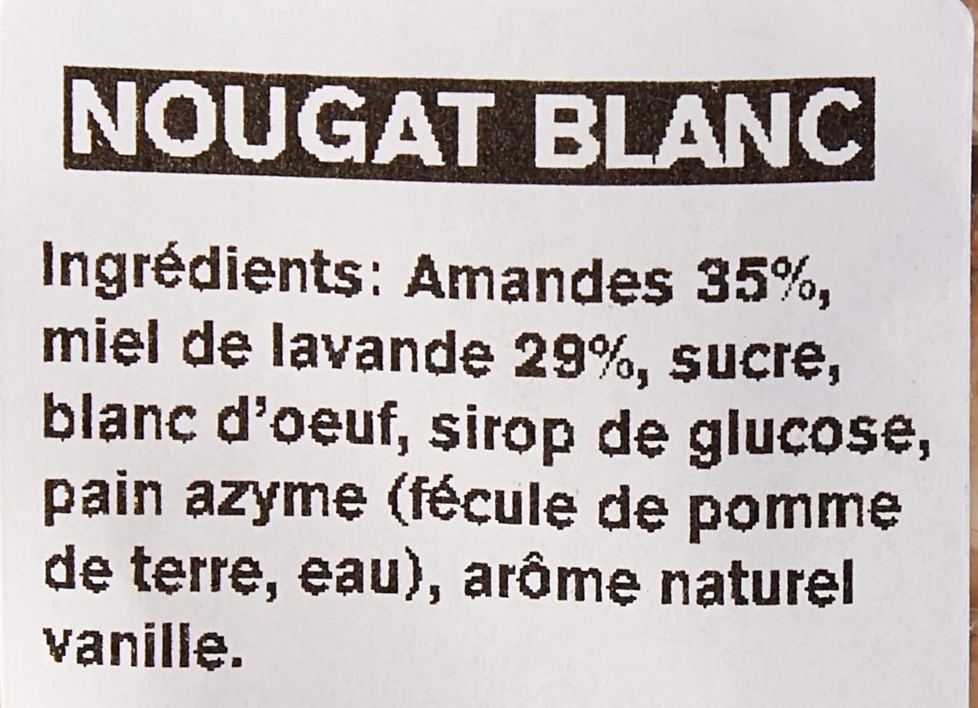 Les Ruchers du Luberon - Nougat Blanc de Provence en Papillote 180 g - Nougat Blanc aux Amandes et au Miel de Lavande - Traditionnel - Fabrication Artisanale