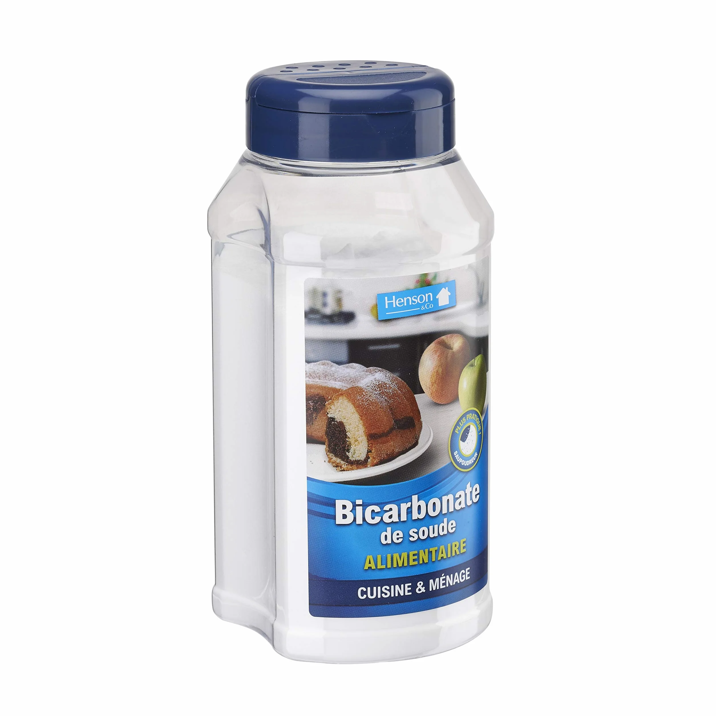 Bicarbonate de Soude Henson Qualité Alimentaire 800g – Saupoudreur Pratique – Produit Polyvalent (Alimentation, Dent, Entretien)
