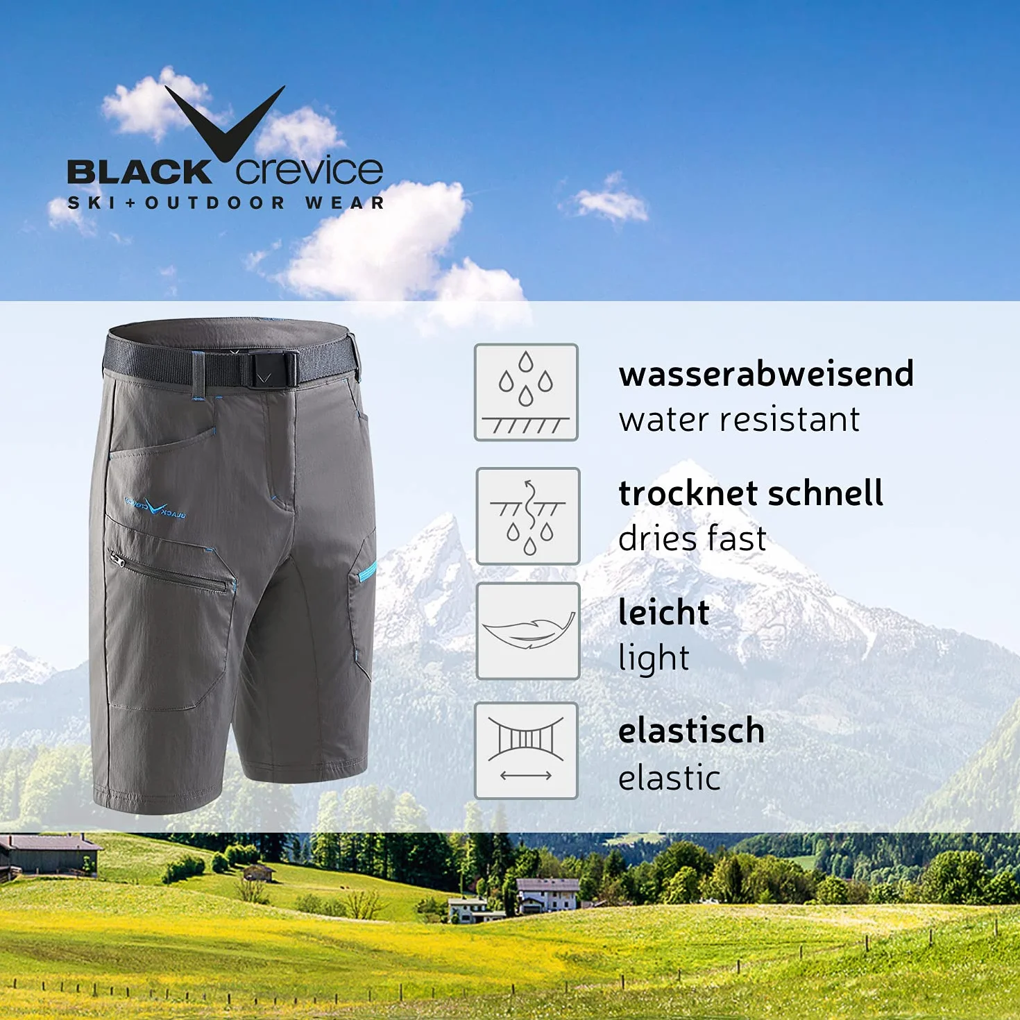 Black Crevice Short de Trekking Homme