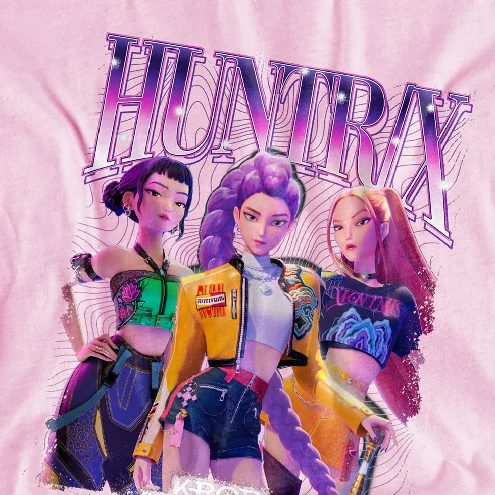 Kpop Demon Hunters Huntrix T-Shirt Enfant Rose Lot de 1
