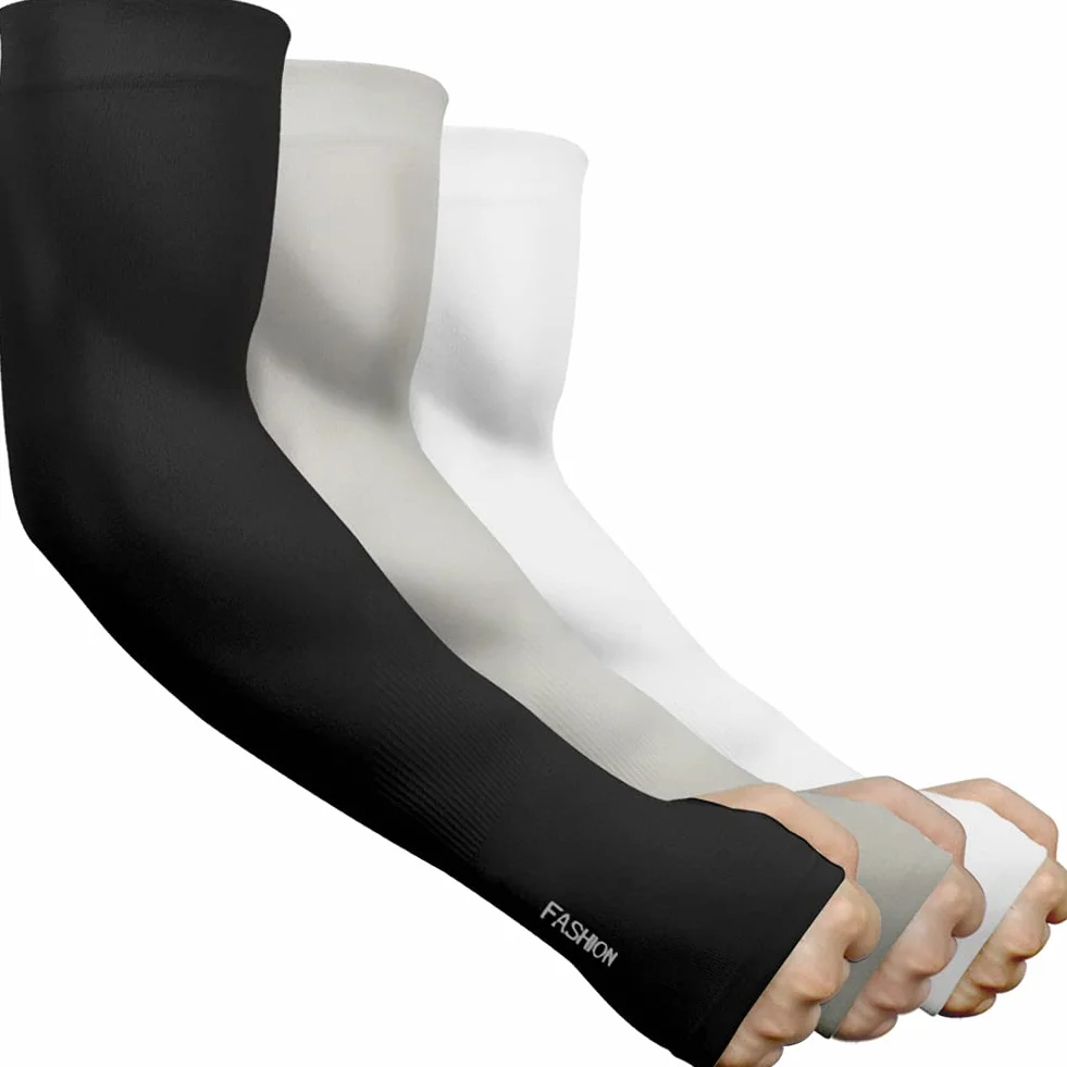 beister Anti UV Protection UPF 50+ Manche de Bras Avec Trou pour Le Pouce Refroidissement Antidérapants Manchette Gaming, Cooling Sport Compression Arm Sleeves