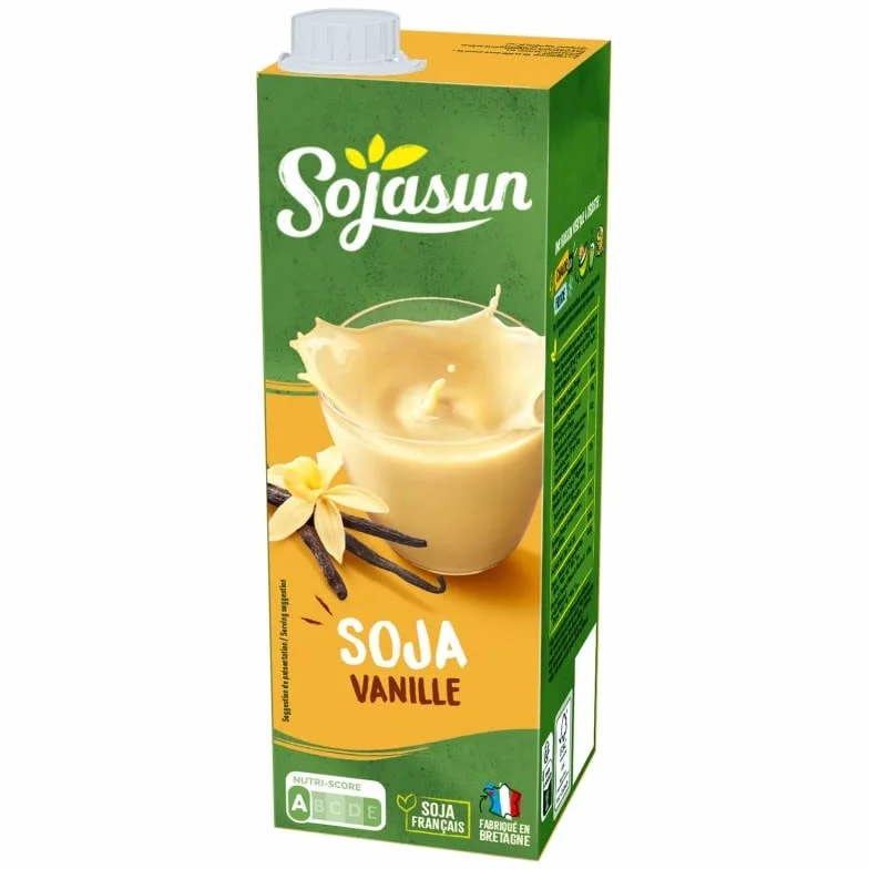 SOJASUN - Boisson Au Soja Vanille Prisma 1L - La saveur végétale incontournable en brique de 1L pour un plaisir gourmand - Lot De 4