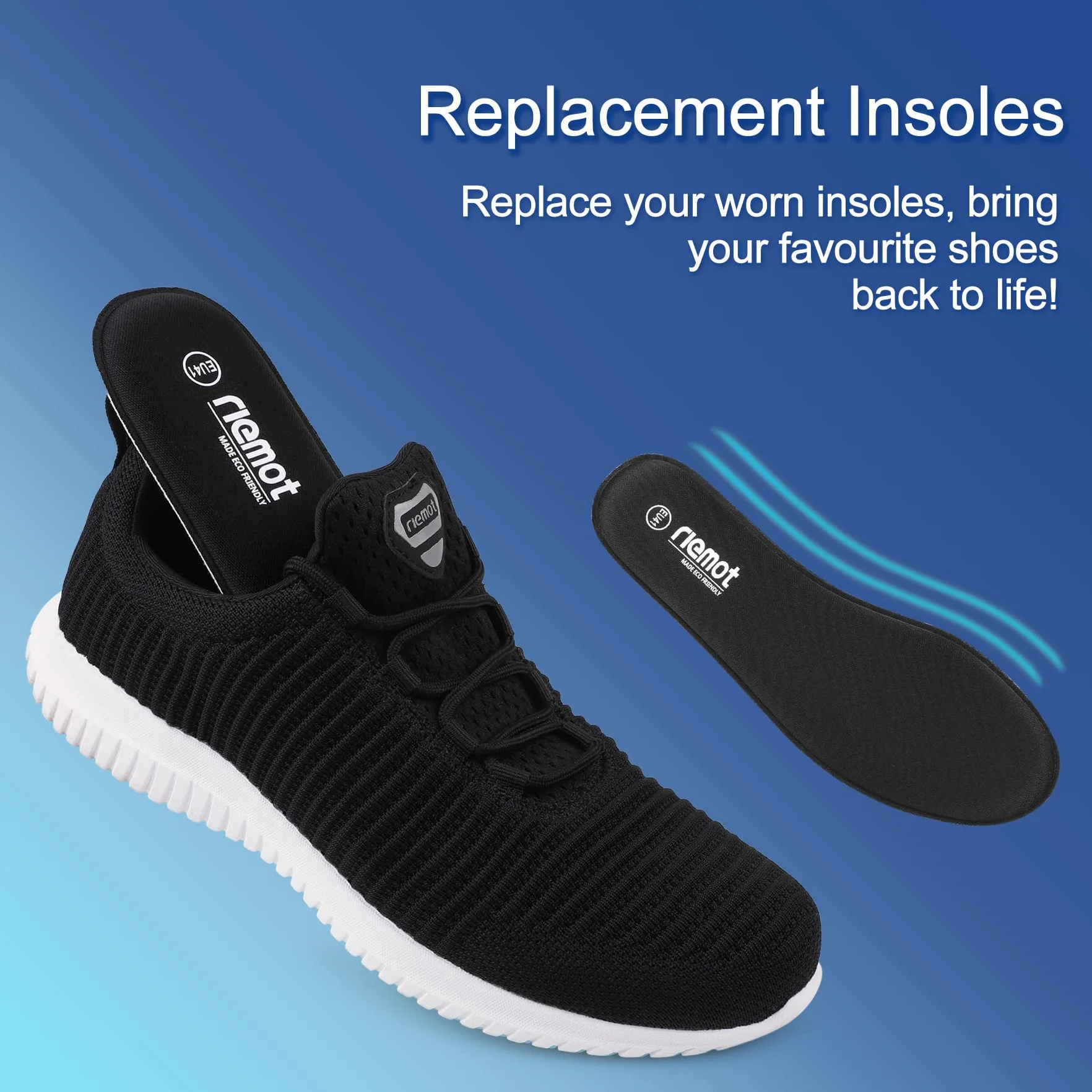 riemot Semelles Chaussures Confort Homme Femme Memoire de Forme Légères Basket Sneakers Sécurité Travail Randonnée