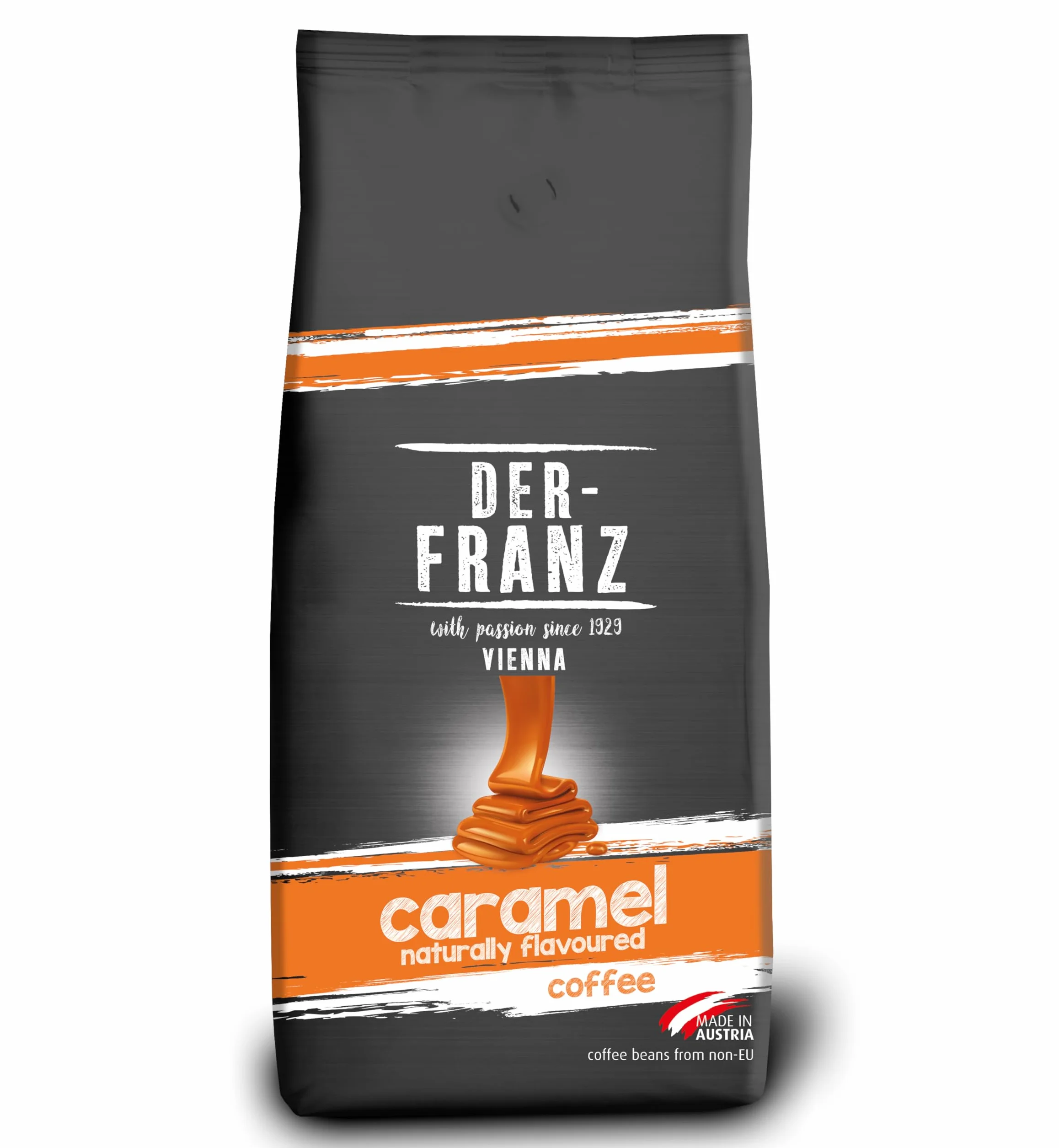 Der-Franz Café, Arômes de Caramel, Café d'Arabica et de Robusta en grains, 1000 g