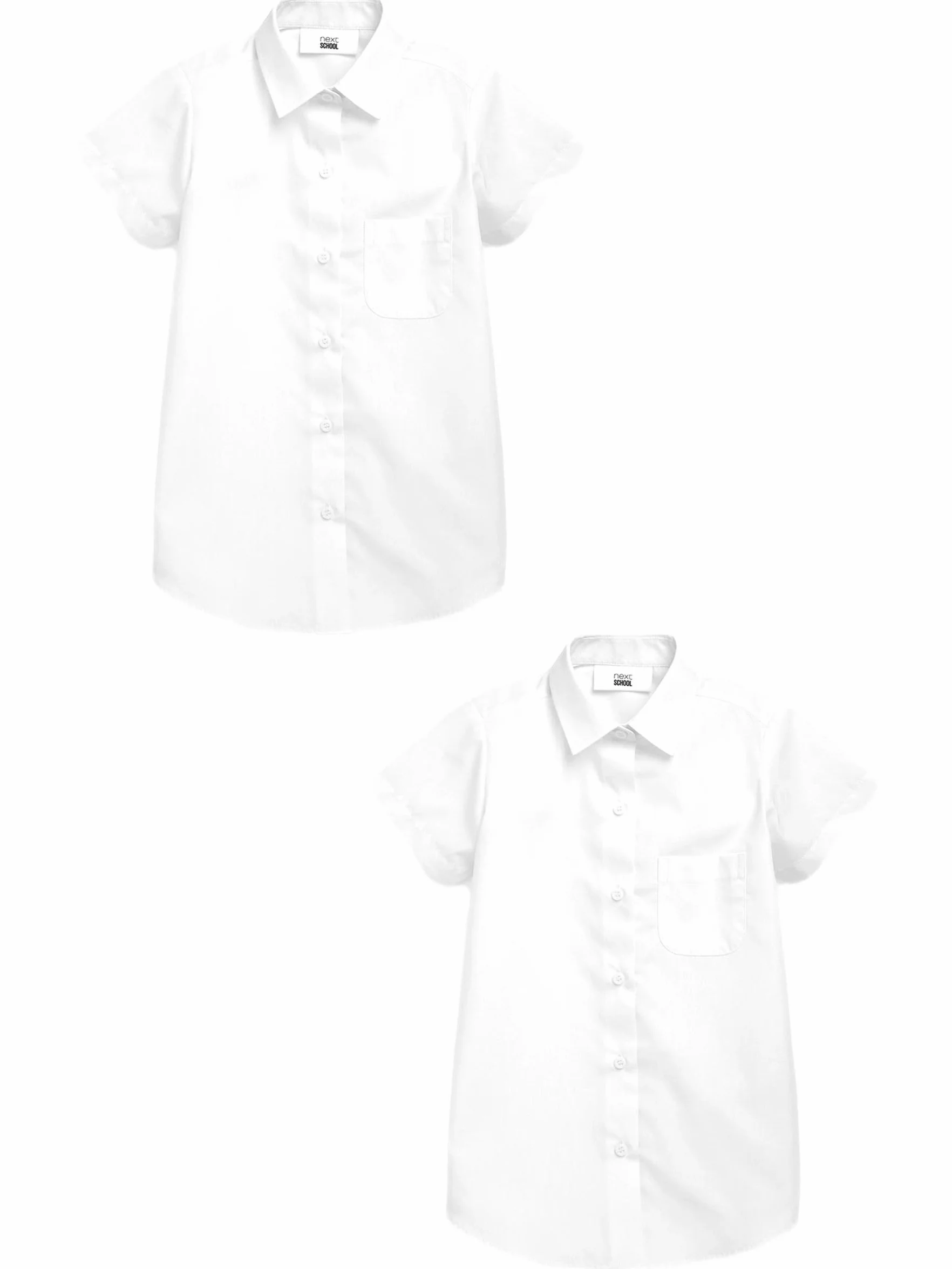 NEXT Fille Chemise d'école Slim Manches Courtes Lot de 2