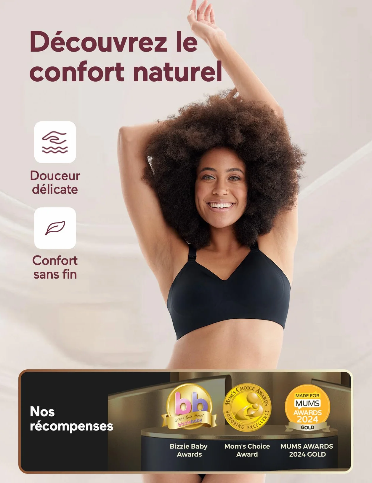 Momcozy Soutien-Gorge Allaitement sans Couture Brassière Confort sans Armature