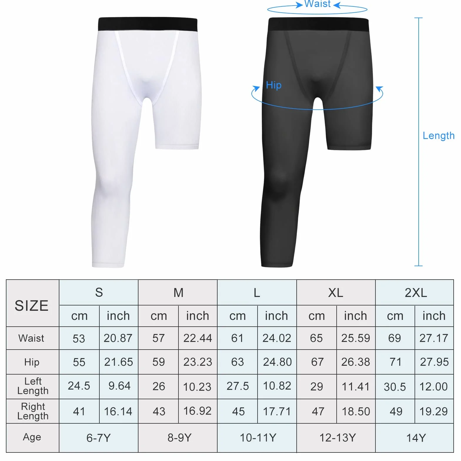 Valcatch Garçons Legging de Compression Basketball Course à Pied Jeunes Enfants Pantalon Sport Couche Base 6-14Y