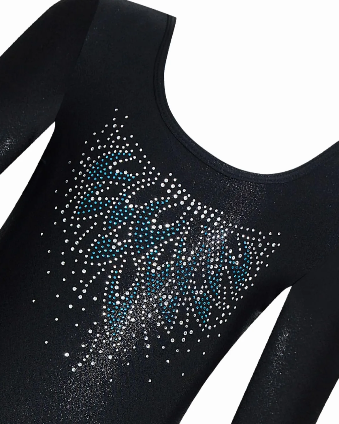 Gogokids Maillots de Gymnastique Trois Pièces pour Filles, Ensemble à Manches Longues avec Short et Bandeau, Justaucorps Brillant Dégradé 3-12 Ans