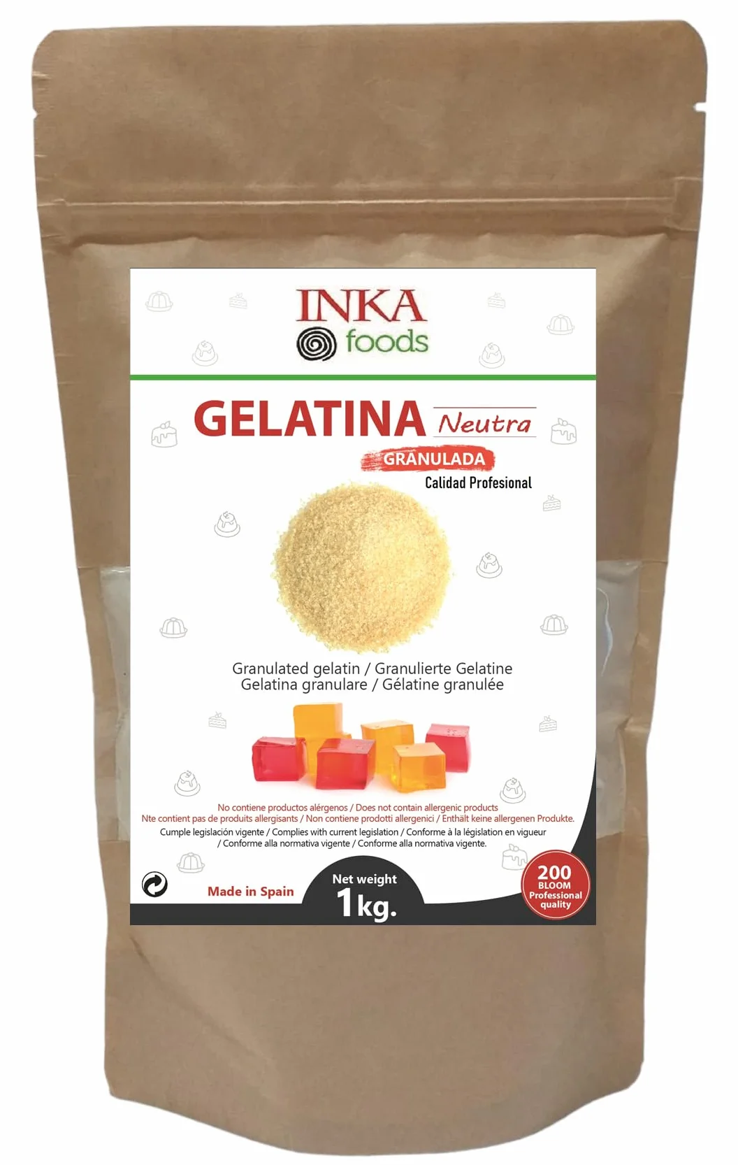 Gélatine granulée de qualité professionnelle, saveur neutre - 1kg