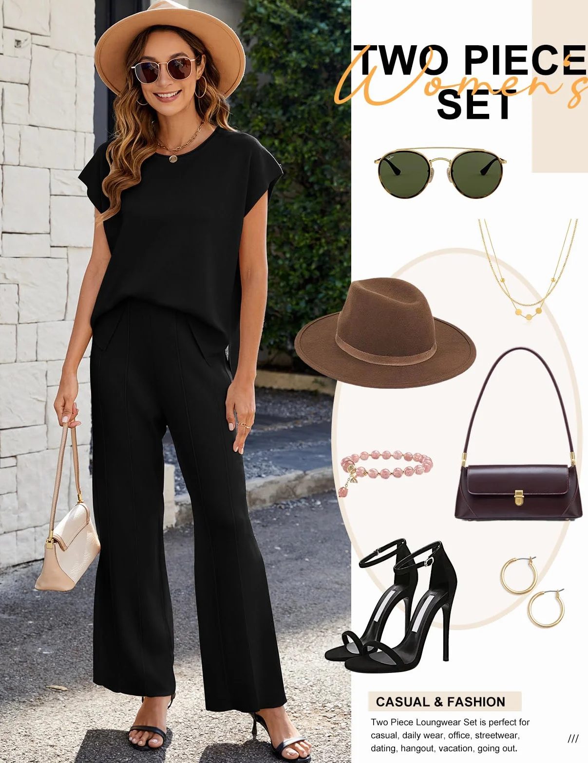 Ensemble Femme 2 Pièces Tricoté Manches Courtes Survetement Chic Été