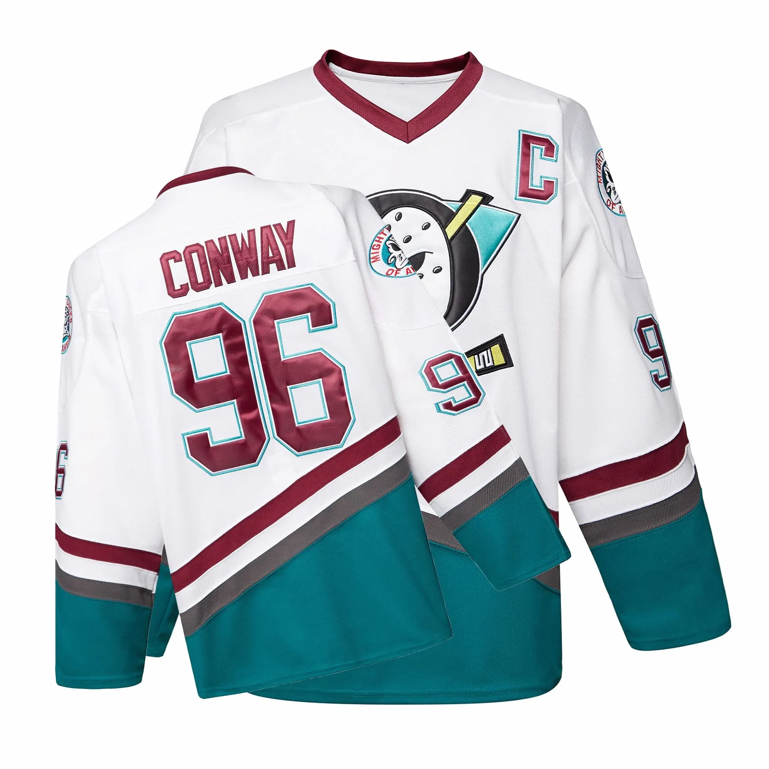 Mighty Ducks Maillot de hockey sur glace Charlie Conway S-L Taille jeune Années 90