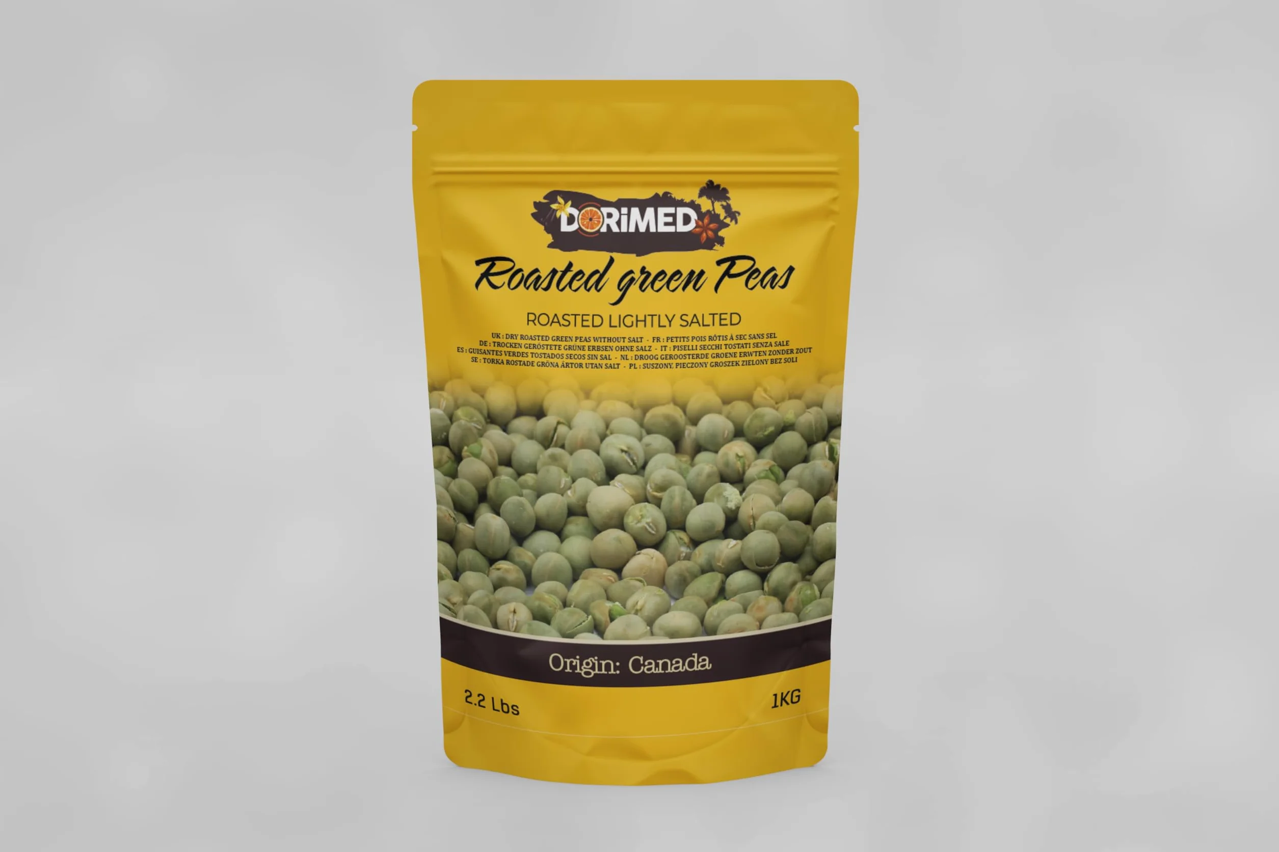 Petits pois grillés non salés 900g I petits pois pour apéritif I Sans gluten I Savoureux petits pois grillés I Convient aux Végans I collations et Snack I Petits pois croquants pour l'apéro I Dorimed