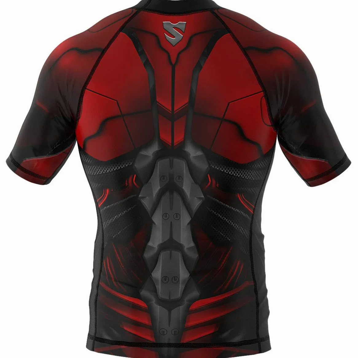 SMMASH Rashguard Homme T Shirt Manche Courte Compression MMA Running Boxe Kickboxing Krav Maga Respirant Résistant