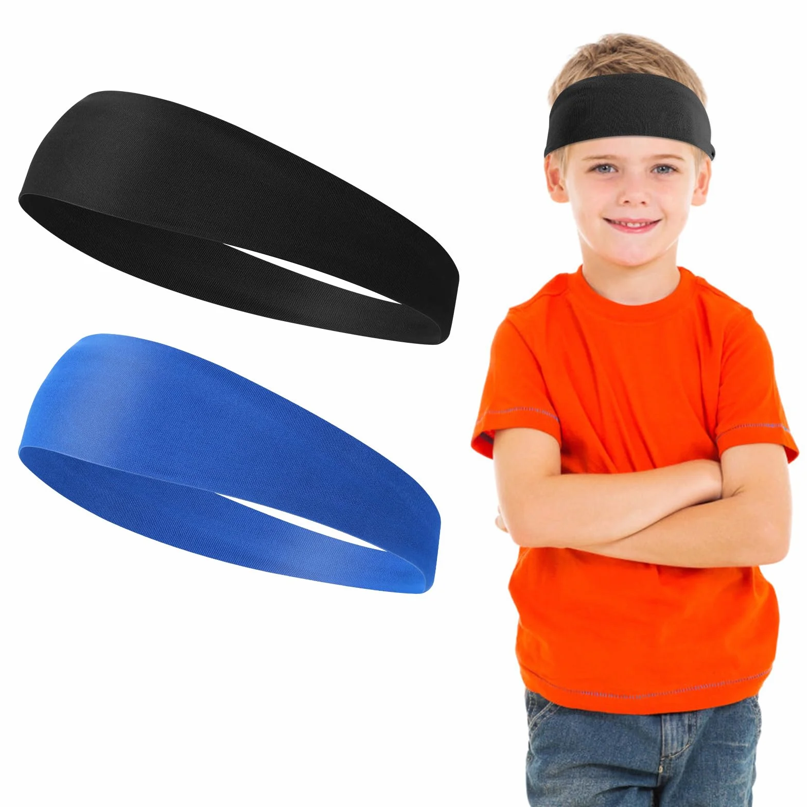 Bandeaux de Sport pour Enfants Bandeaux Athlétiques Doux Bandeau Élastique Anti-Humidité