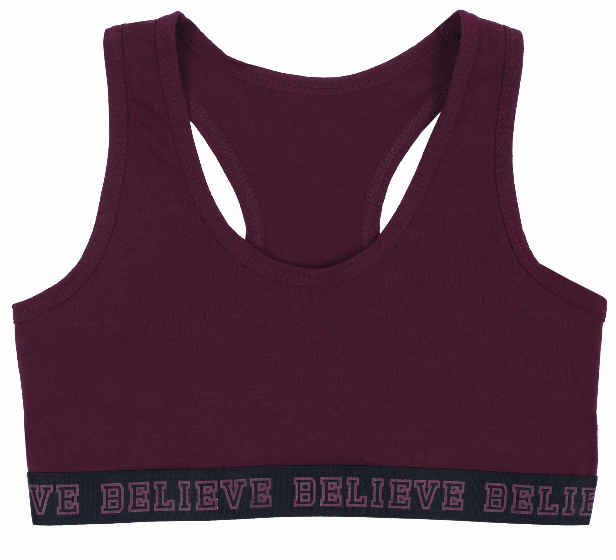 Haut de sport pour jeunes filles, bordeaux et noir, lot de 2