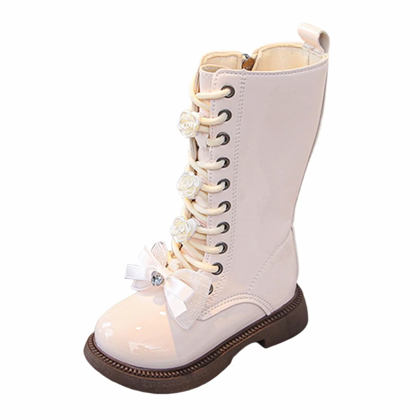 Bottes Combat Fille Cuir PU Imperméables Style Gothique Western Chaussures Hiver