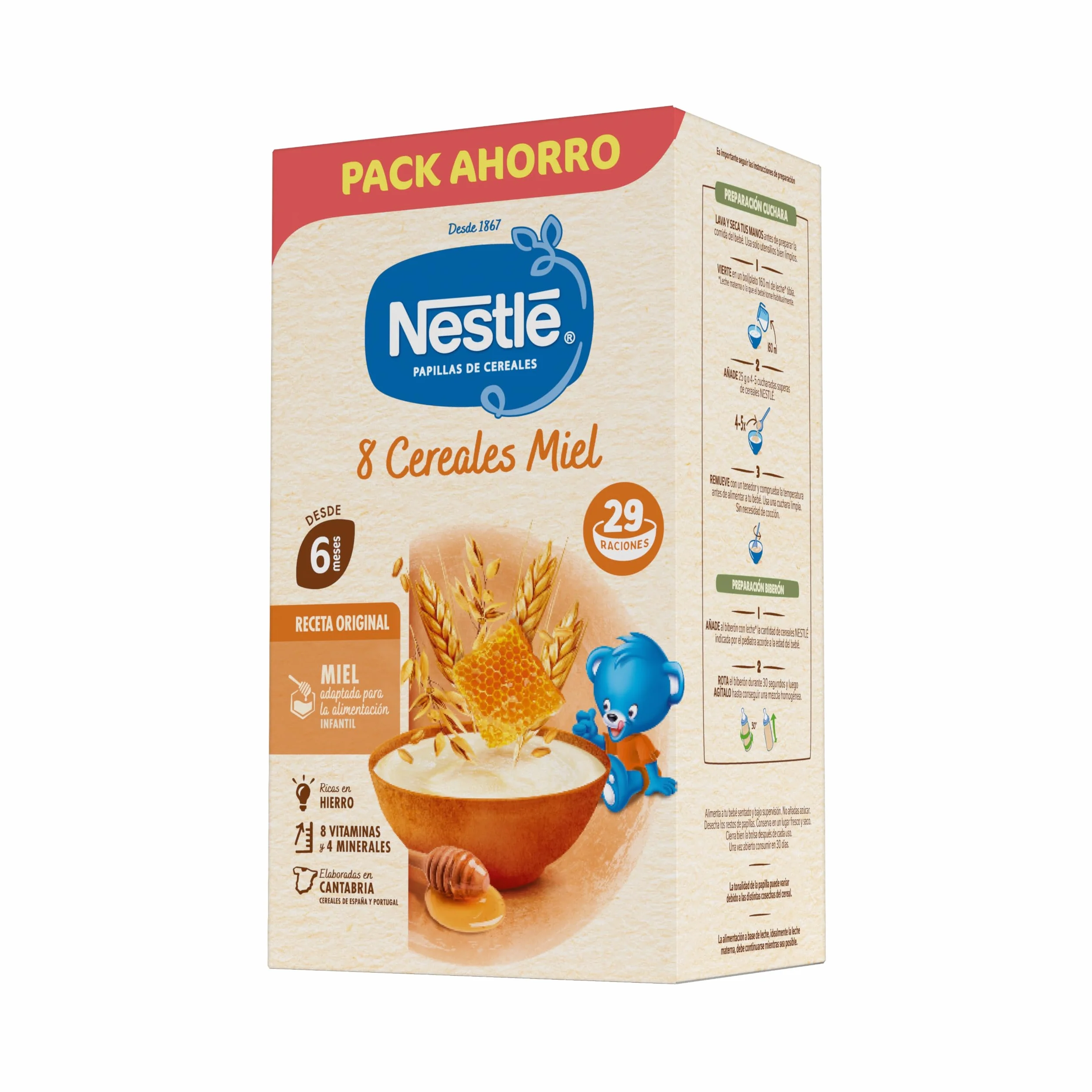 Nestlé Nestle Papilla 8 céréales au miel 725 g