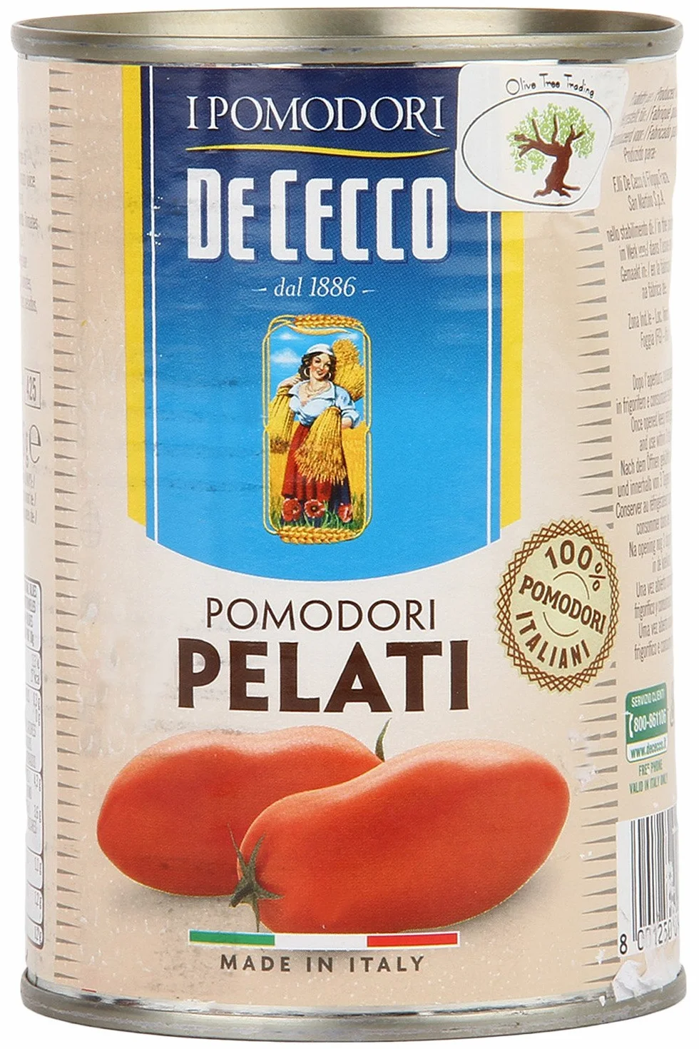 Tomates longues pelées De Cecco - 12 boîtes de 400g