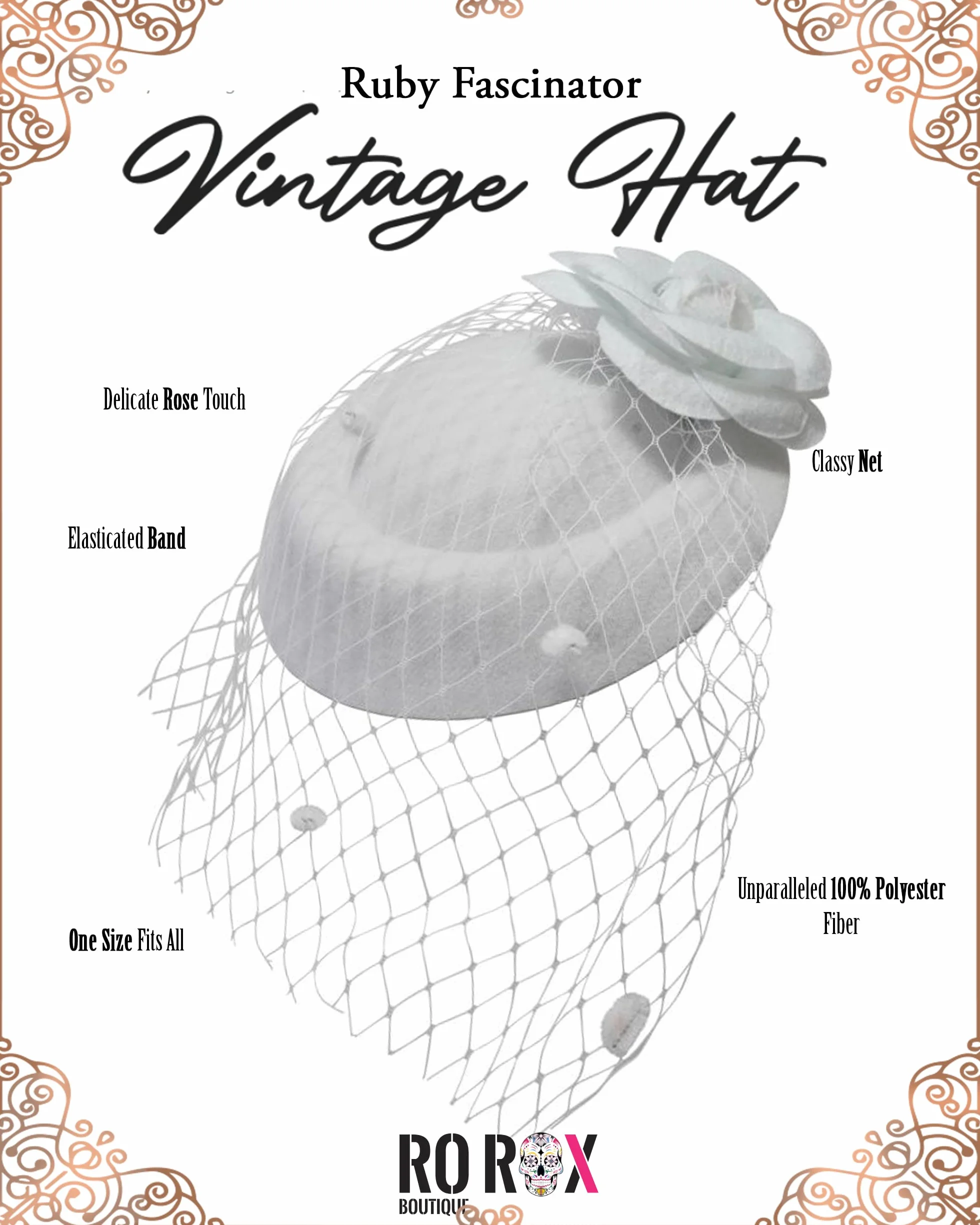 Chapeau Ruby de Rose Filet Vintage Retro 1940 1950 Fascinator Mariage
