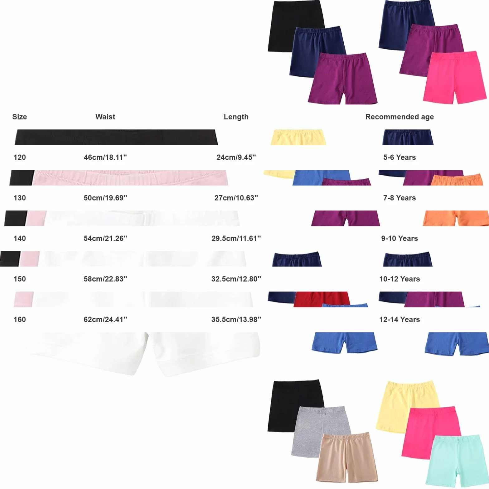 Shorts de danse pour filles en coton élastique lot de 3 respirants extensibles été sport yoga