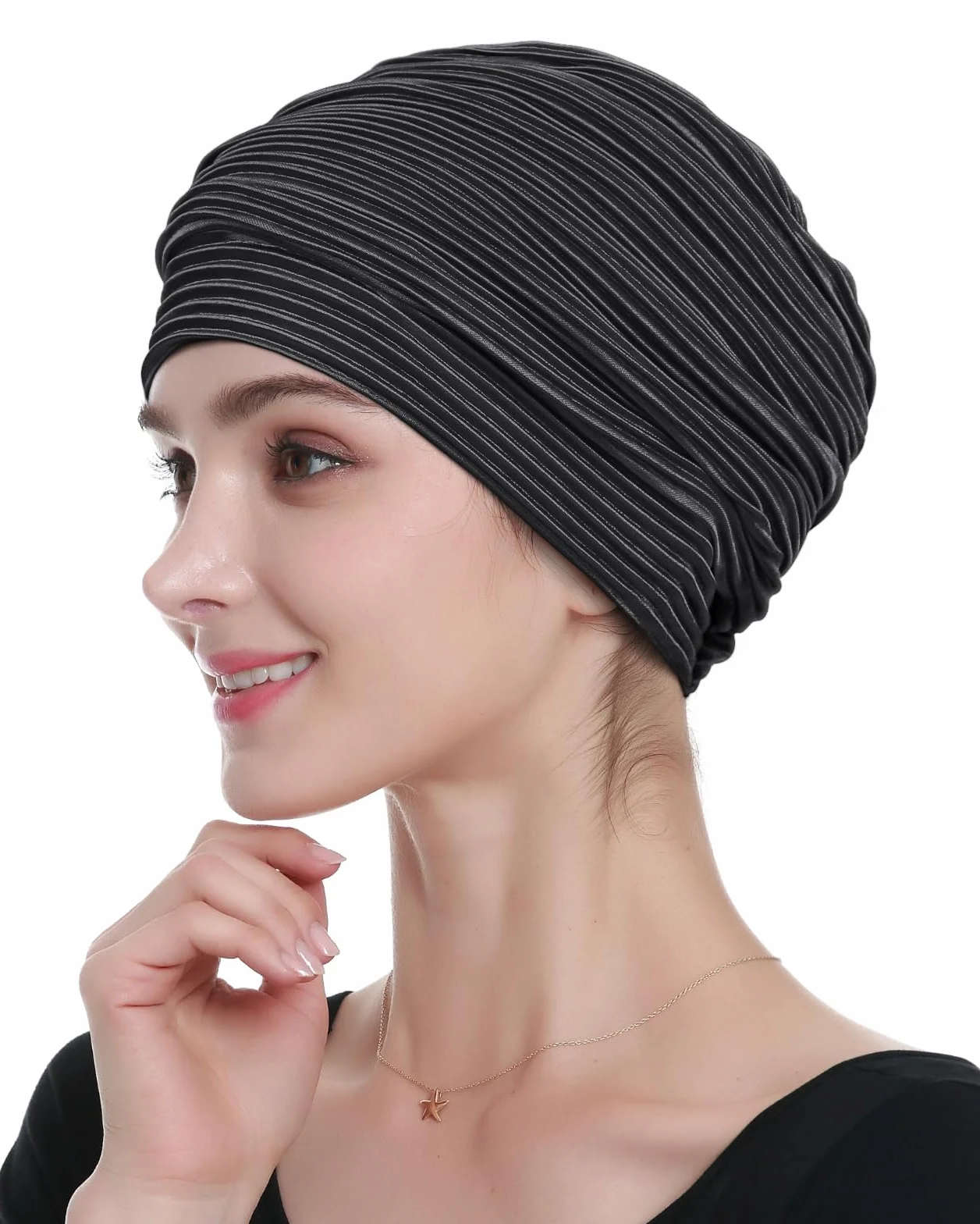 Alnorm Turban plissé Coiffes de Chimio pour Femmes