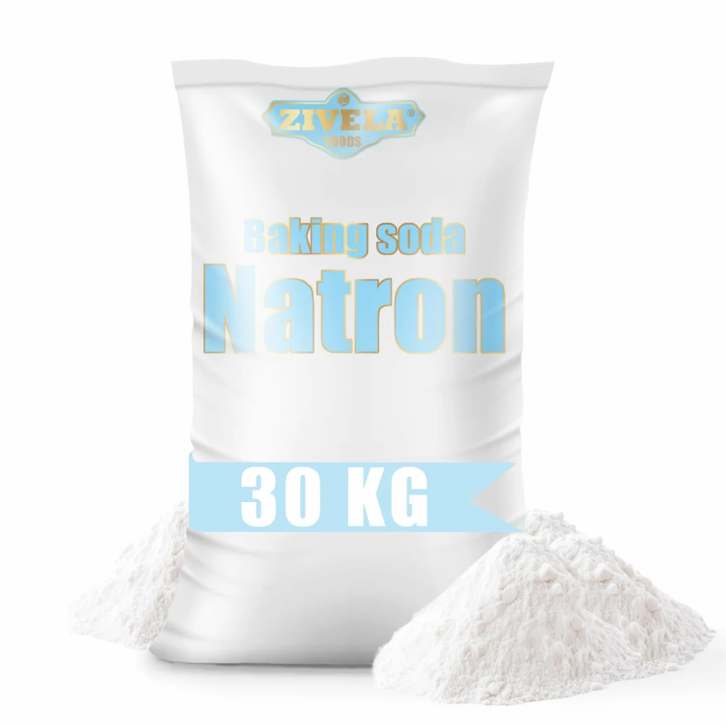 Bicarbonate de sodium en poudre, 30 kg, bicarbonate de sodium, sel de sodium, 25 kg + 5 kg gratuits, bicarbonate de soude E500, 100 % pur, qualité alimentaire