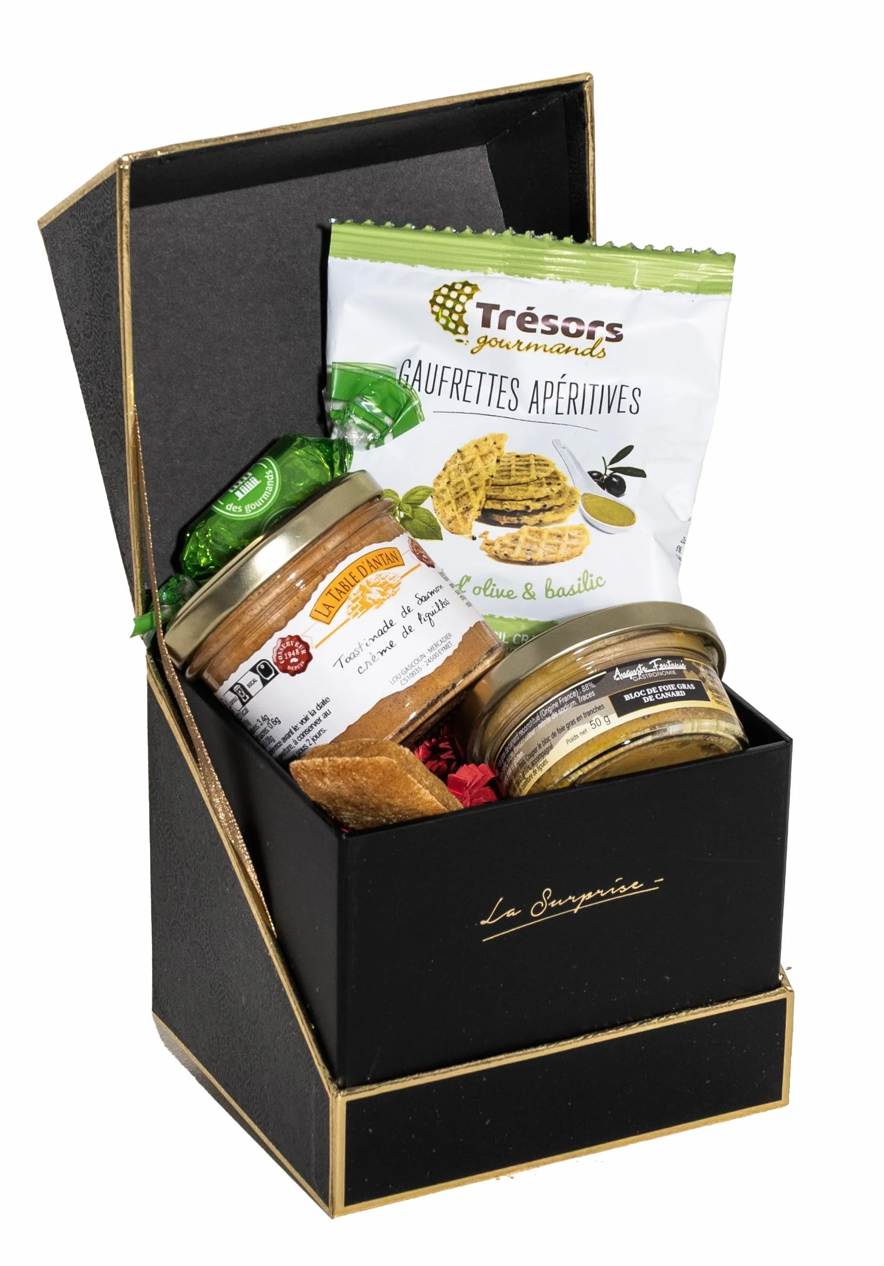 COLIS GOURMANDS - Panier Garni Foie Gras - Coffret Gourmand À Offrir - Produits Français - Idéal pour Cadeau Fête de Noël - Sans Porc et Sans Alcool