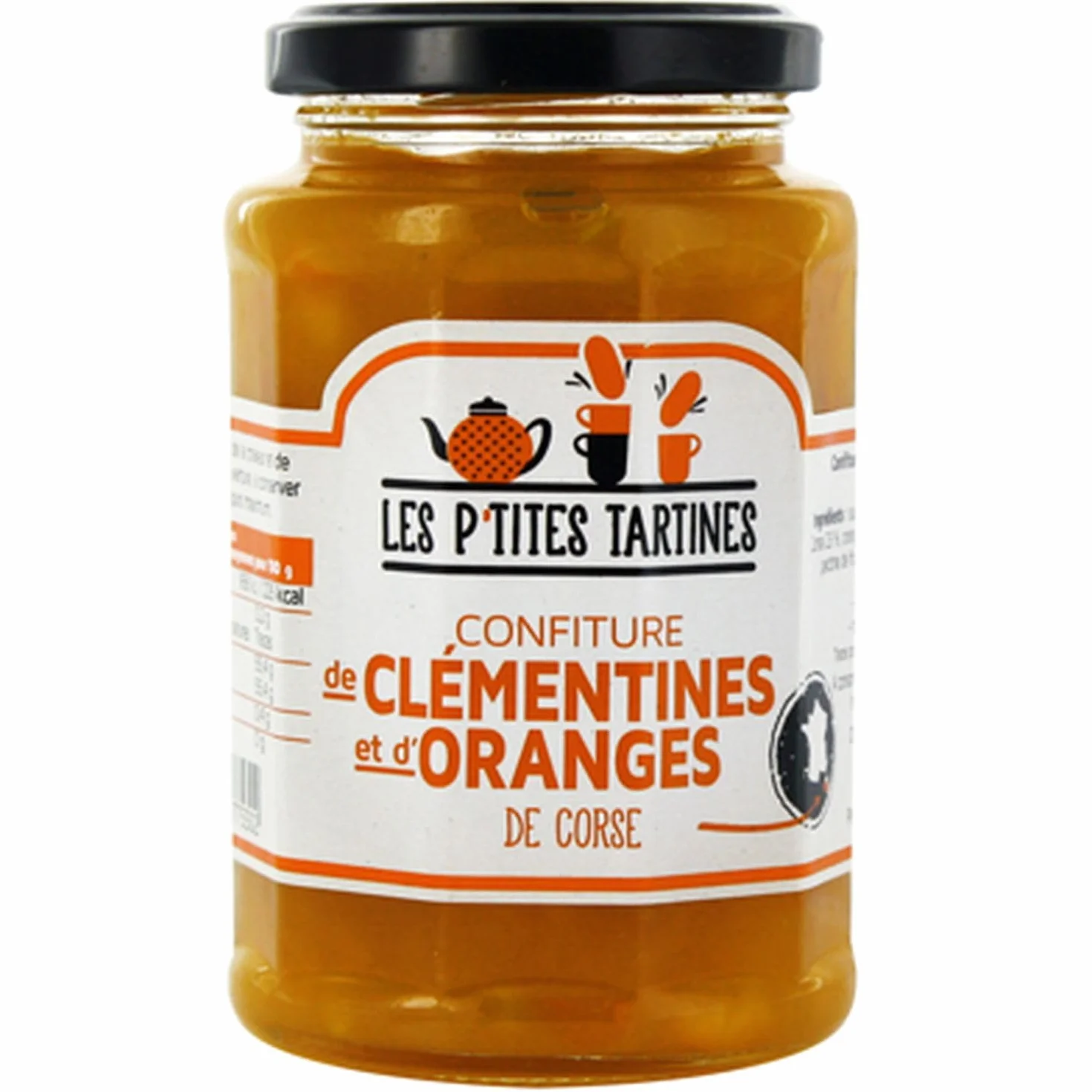 Lot de 3 Confitures Oranges de Corse et Clémentine 315g – Les P’tites Tartines – Confiture aux agrumes pour petit déjeuner