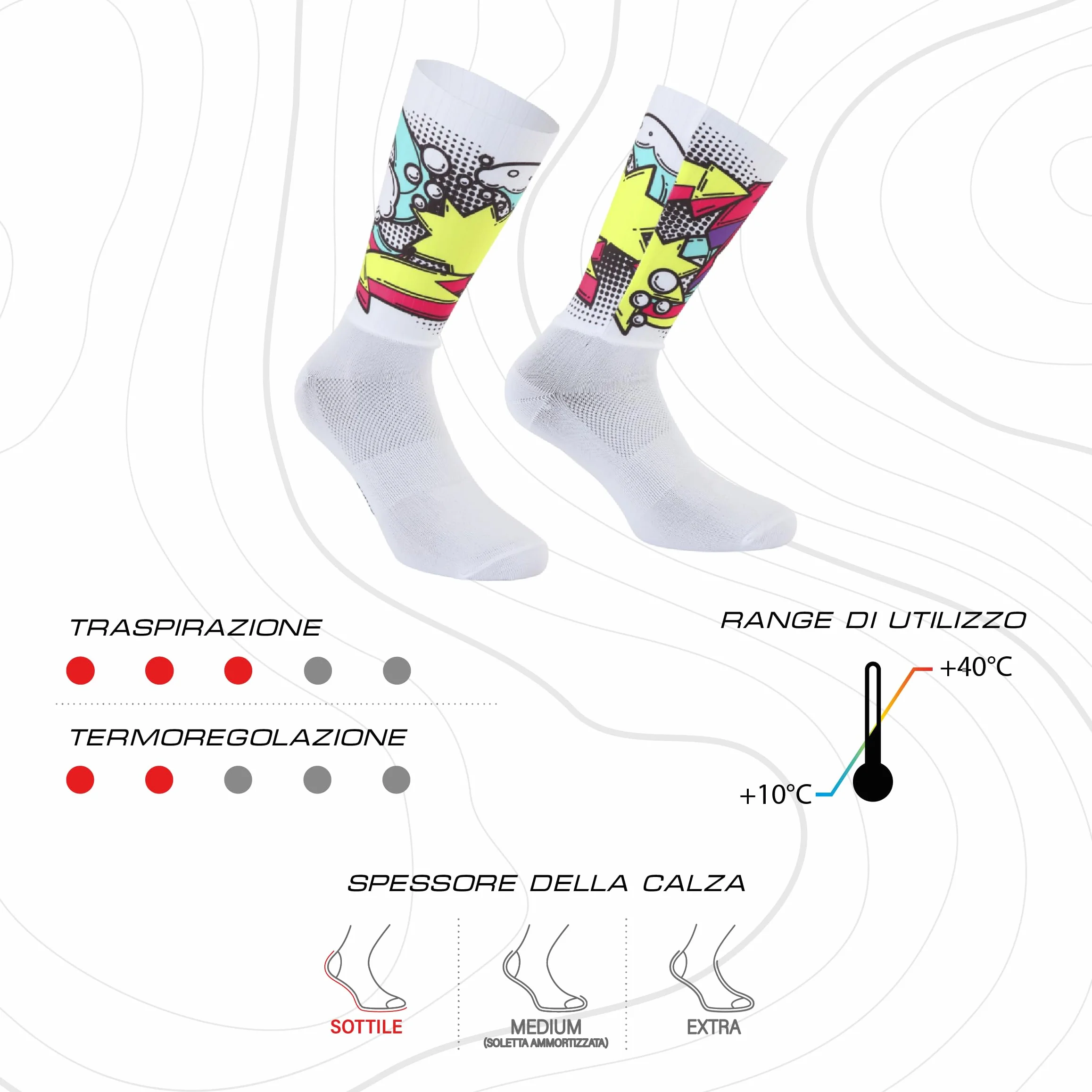Chaussette Crono 8 technique aérodynamique de cyclisme 1 paire