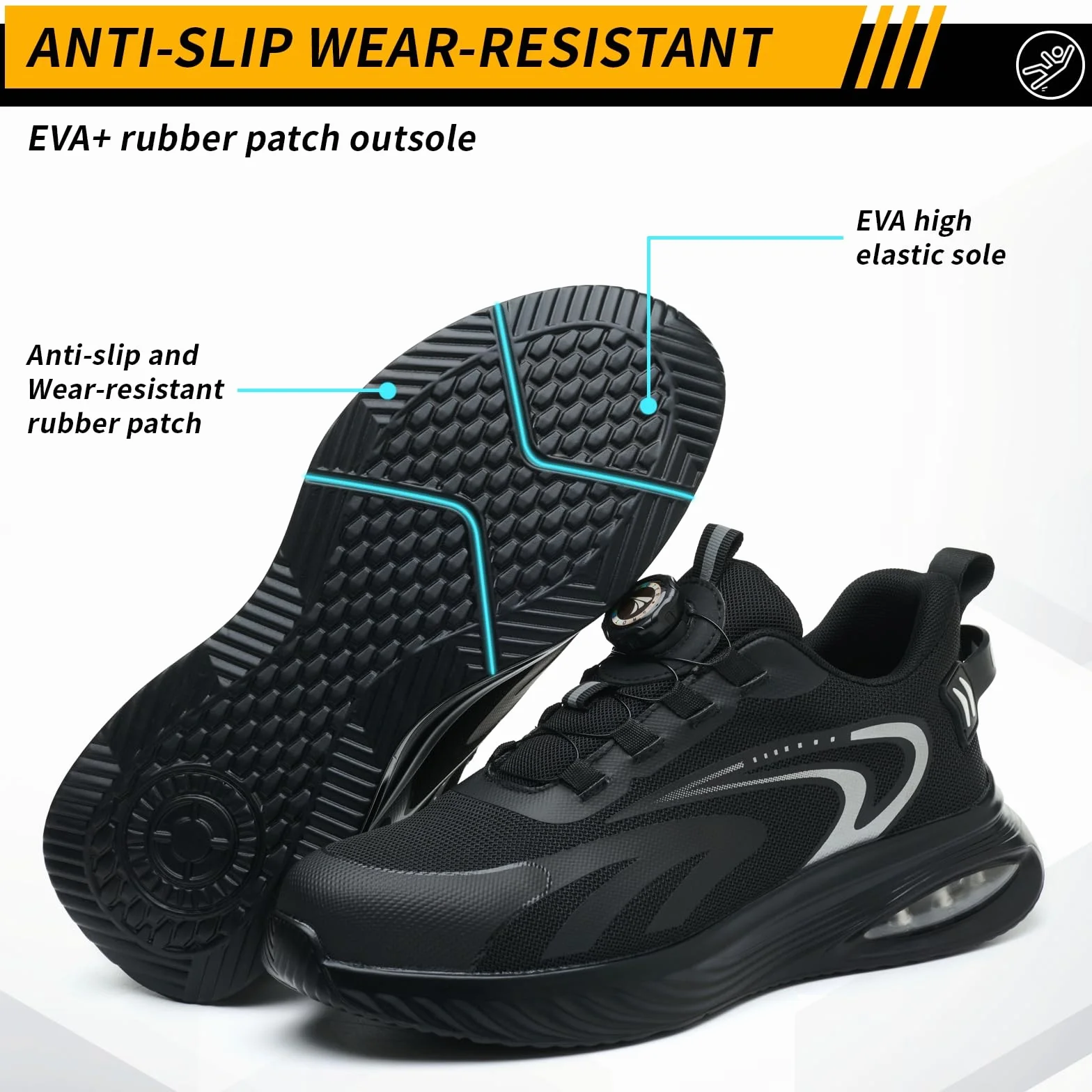 Chaussures de Sécurité Hommes Femmes Embout en Acier Légère Respirantes Antidérapante