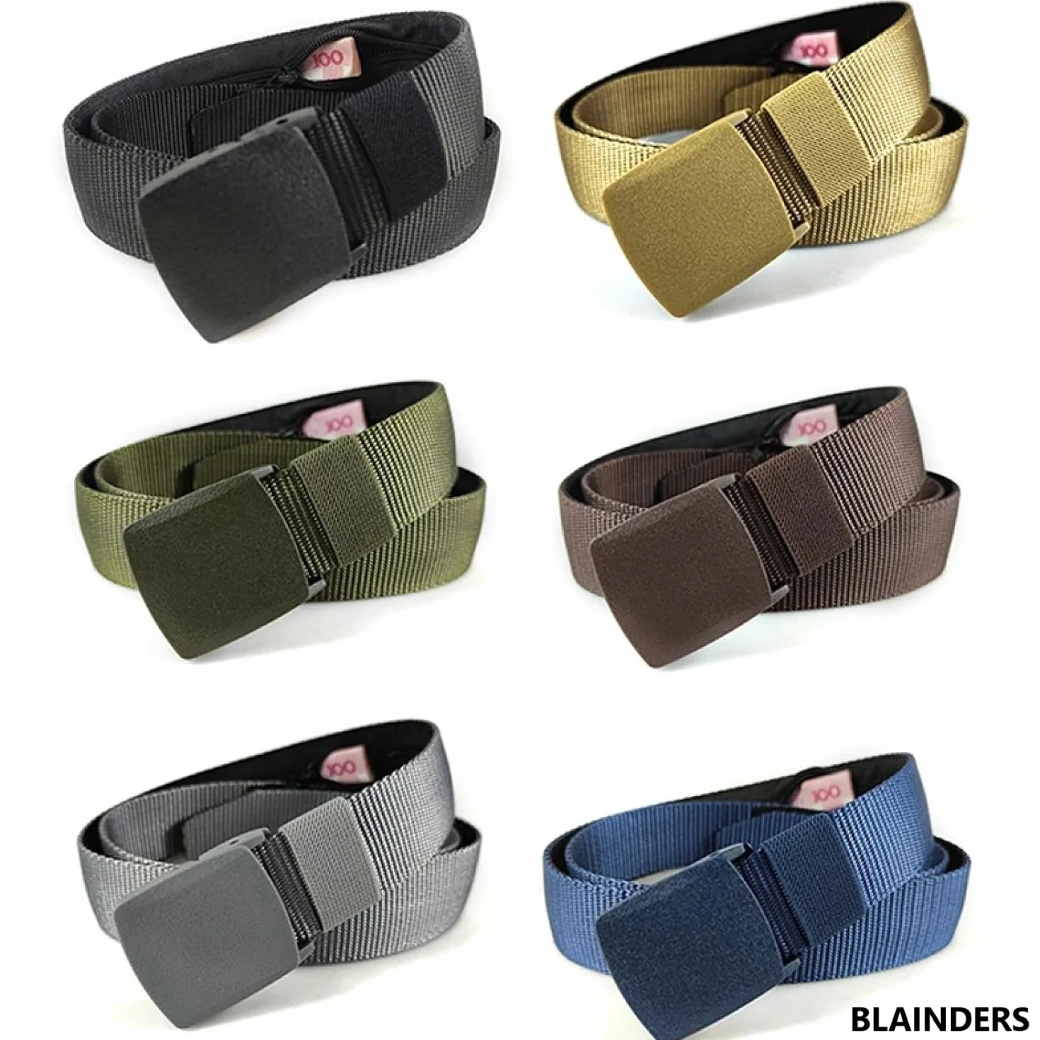 Ceinture de Voyage Porte-Monnaie Pochette Secrète Cache Billets Noir