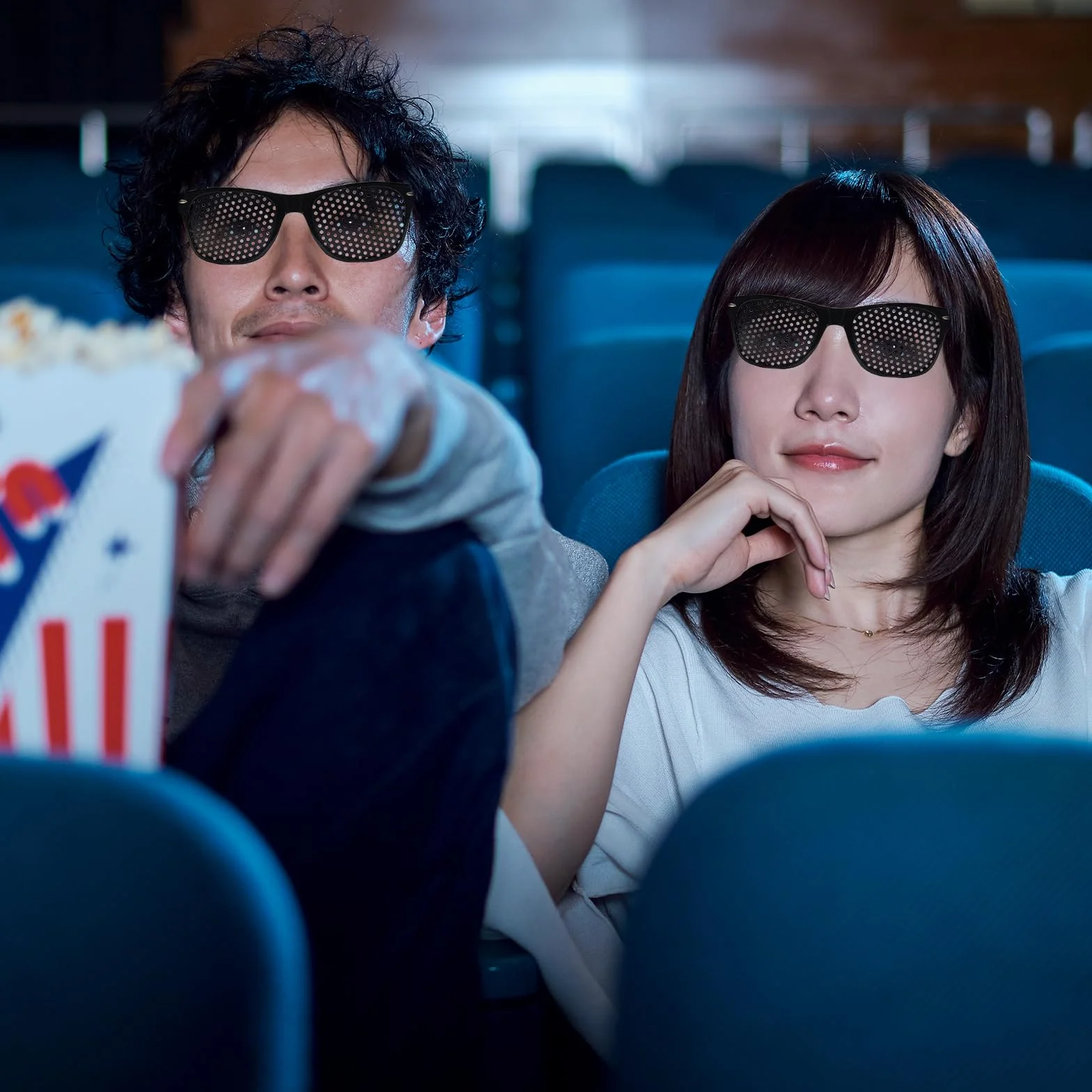 Lunettes à Grille et Sténopéïques, Repos à Sténopé, Détente et Entraînement des Yeux - 2 Pièces
