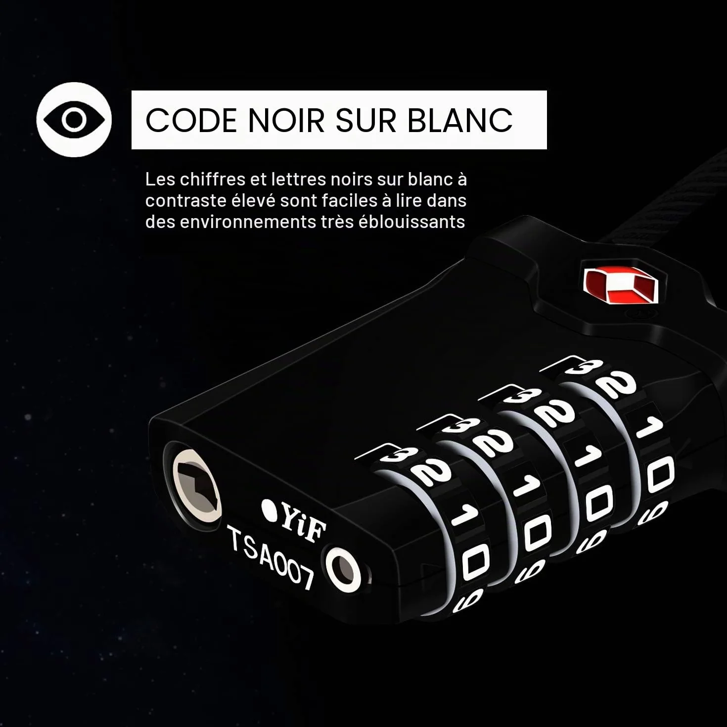 Diyife Cadenas à Code 4 Chiffres Lot de 2 avec Câble 14cm Noir
