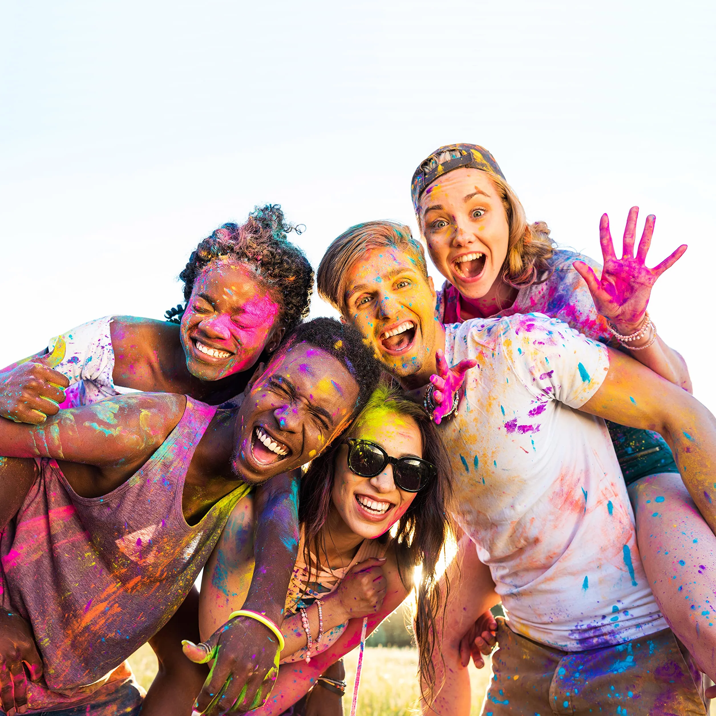 POLVO HOLI - Paquet de 10 sachets de poudre Holi de 100 g (Bleu Foncé)