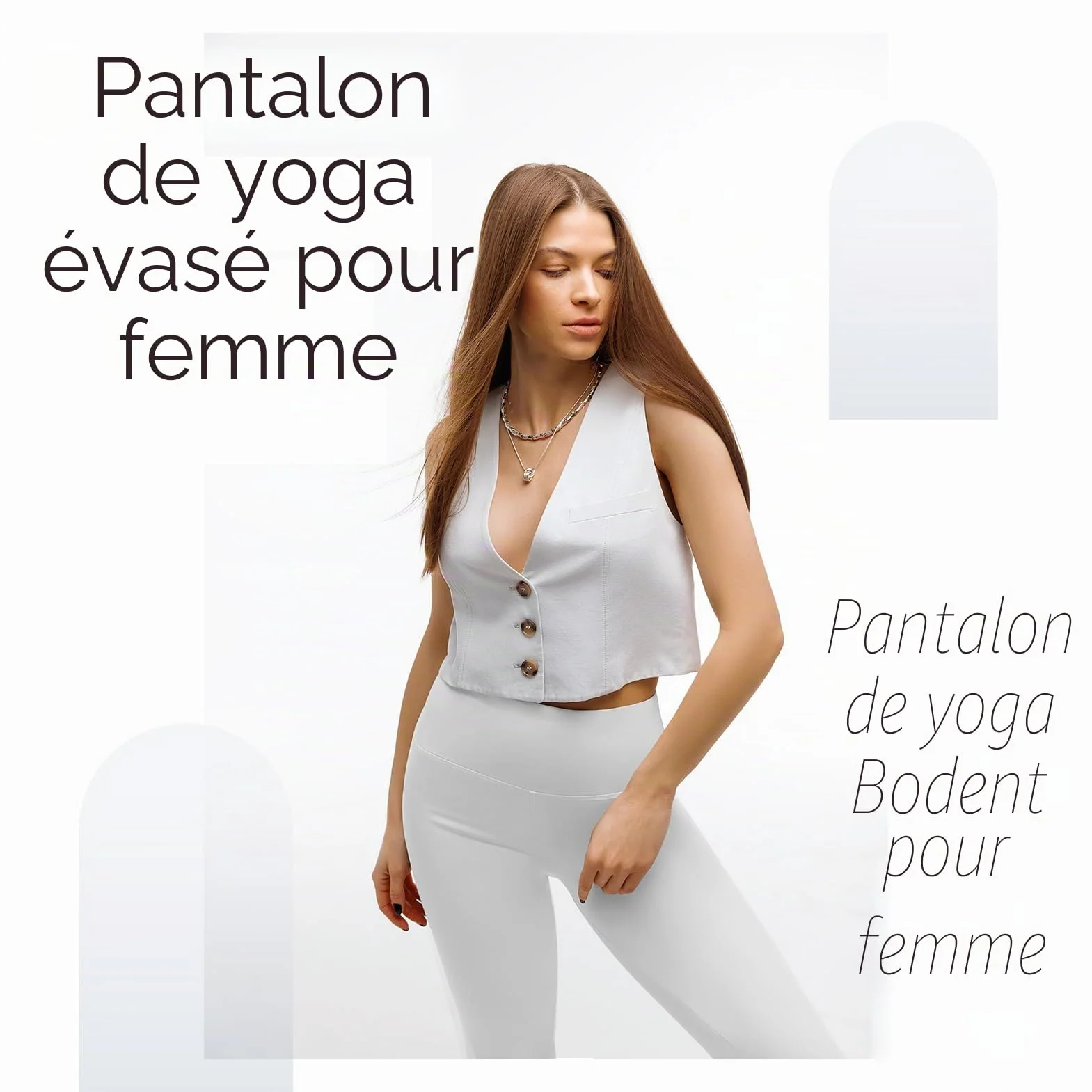 SINOPHANT Pantalon de Yoga Femme Taille Haute avec 4 Poches Opaque