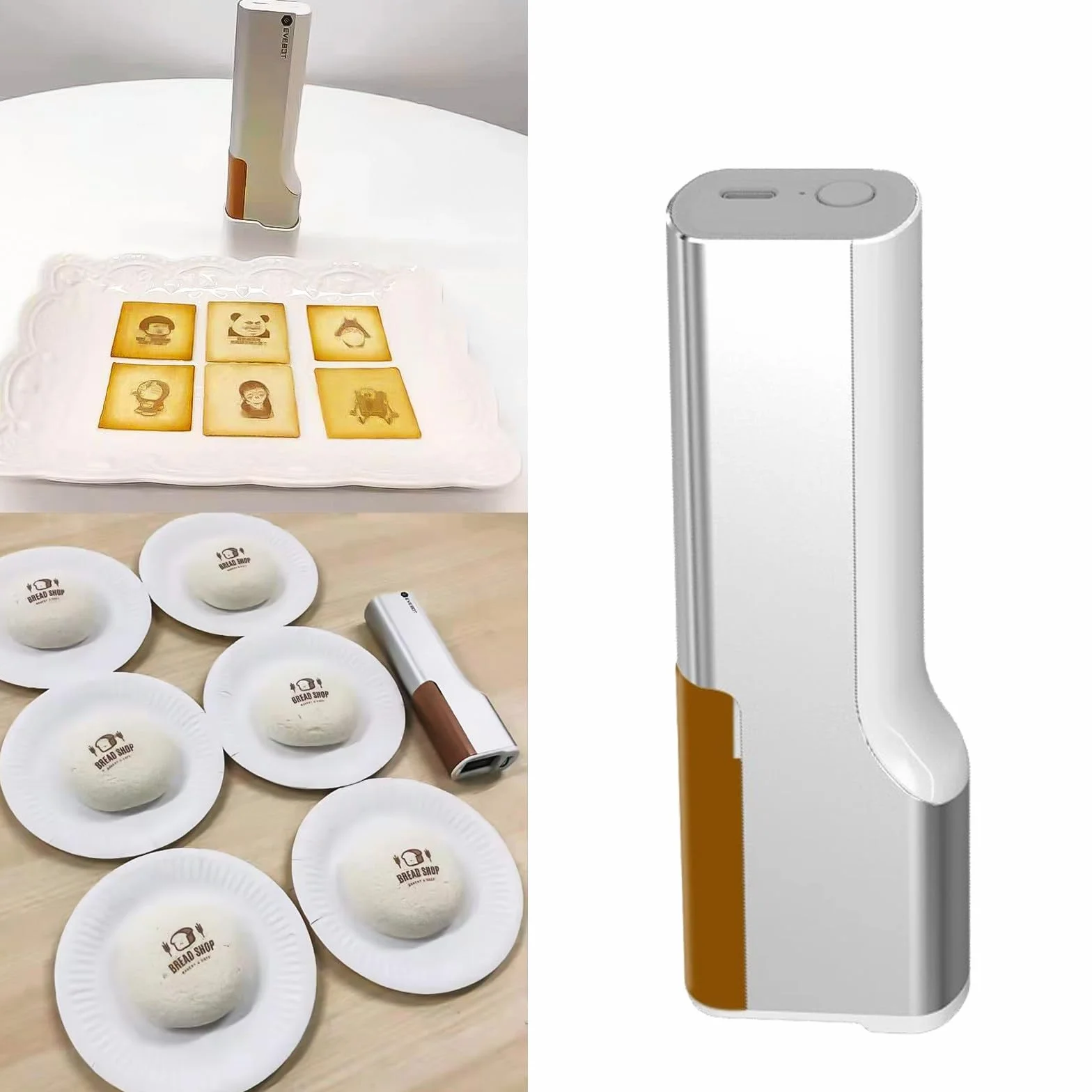 Imprimante Comestible Portable, Imprimante Alimentaire Multifonctionnelle, Stylo à Jet D'encre Alimentaire Sans Fil Avec Contrôle App, Précision 300 Dpi, Pour Café, Pain, Gâteaux, Biscuits,Red