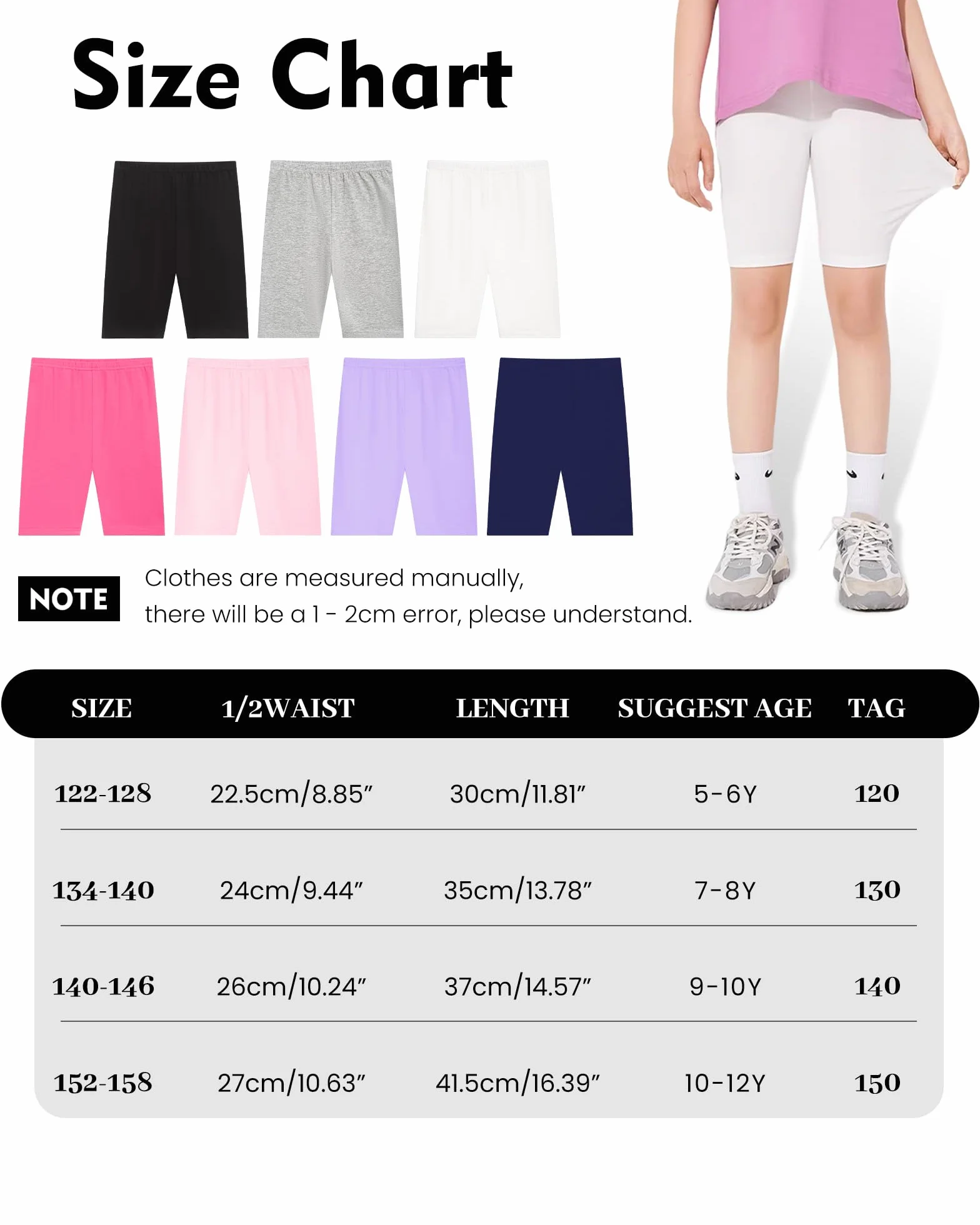 Lot de 3 shorts de cyclisme fille coton 4-12 ans