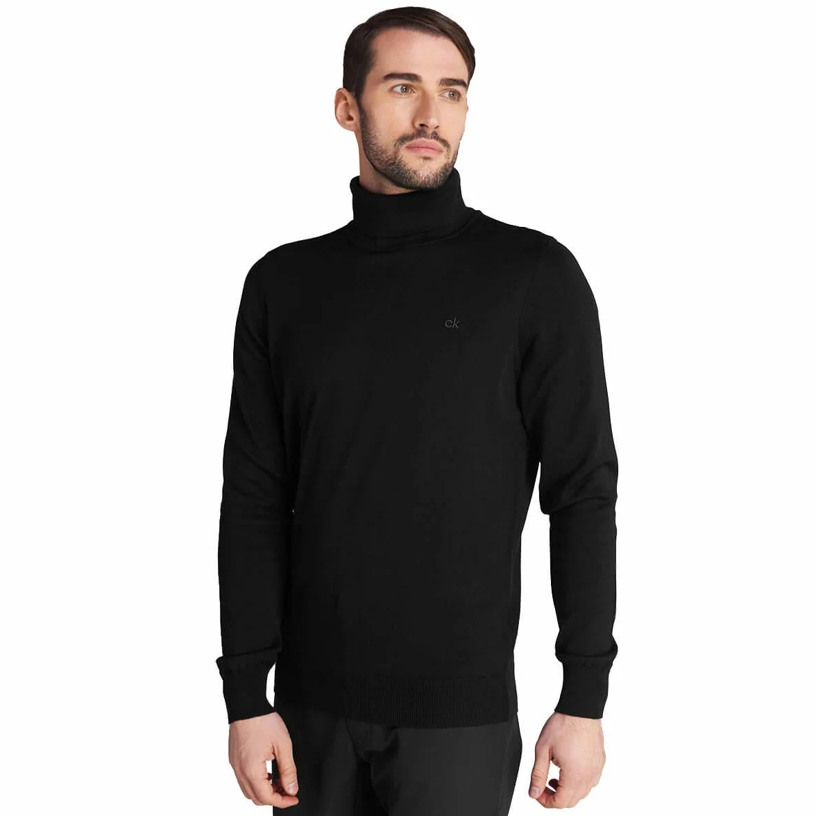 Calvin Klein Hommes CK col roulé en Tricot Rib Chaud Pull