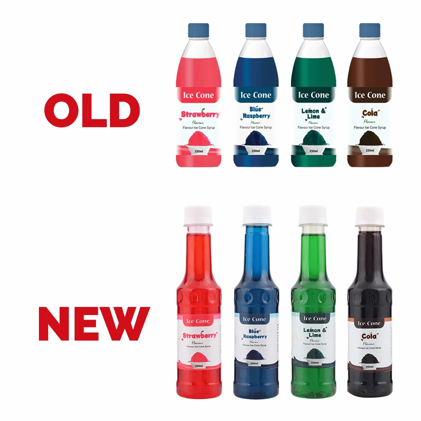 Sirop pour cônes glacés, (250 ml, VED083+VED079+VED086+VED081_ UK)