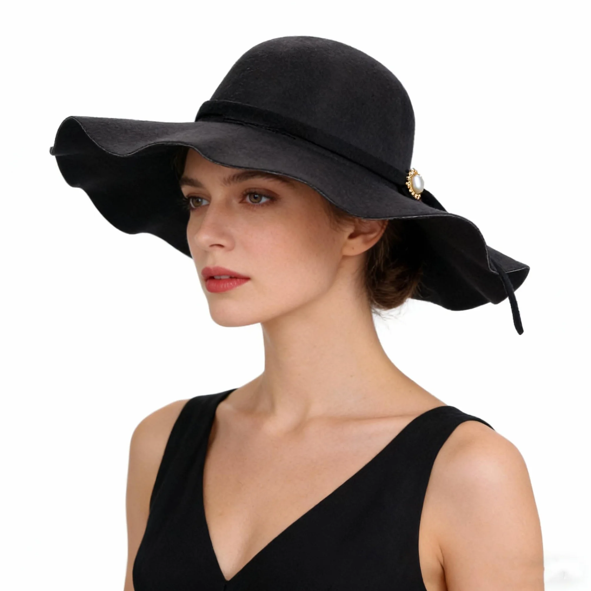 IBLUELOVER Chapeau Hiver Femme Chaud en Feutre Laine Vintage Jazz Hat Pliable Bowler Hats Capeline