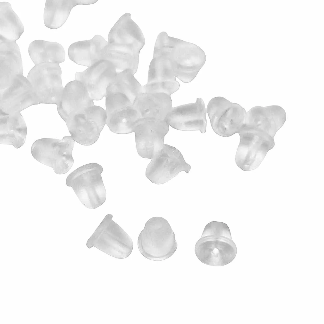 Fermoirs poussoirs bouchons sécurité arrière clous boucle d'oreille en plastique transparent Lot de 100