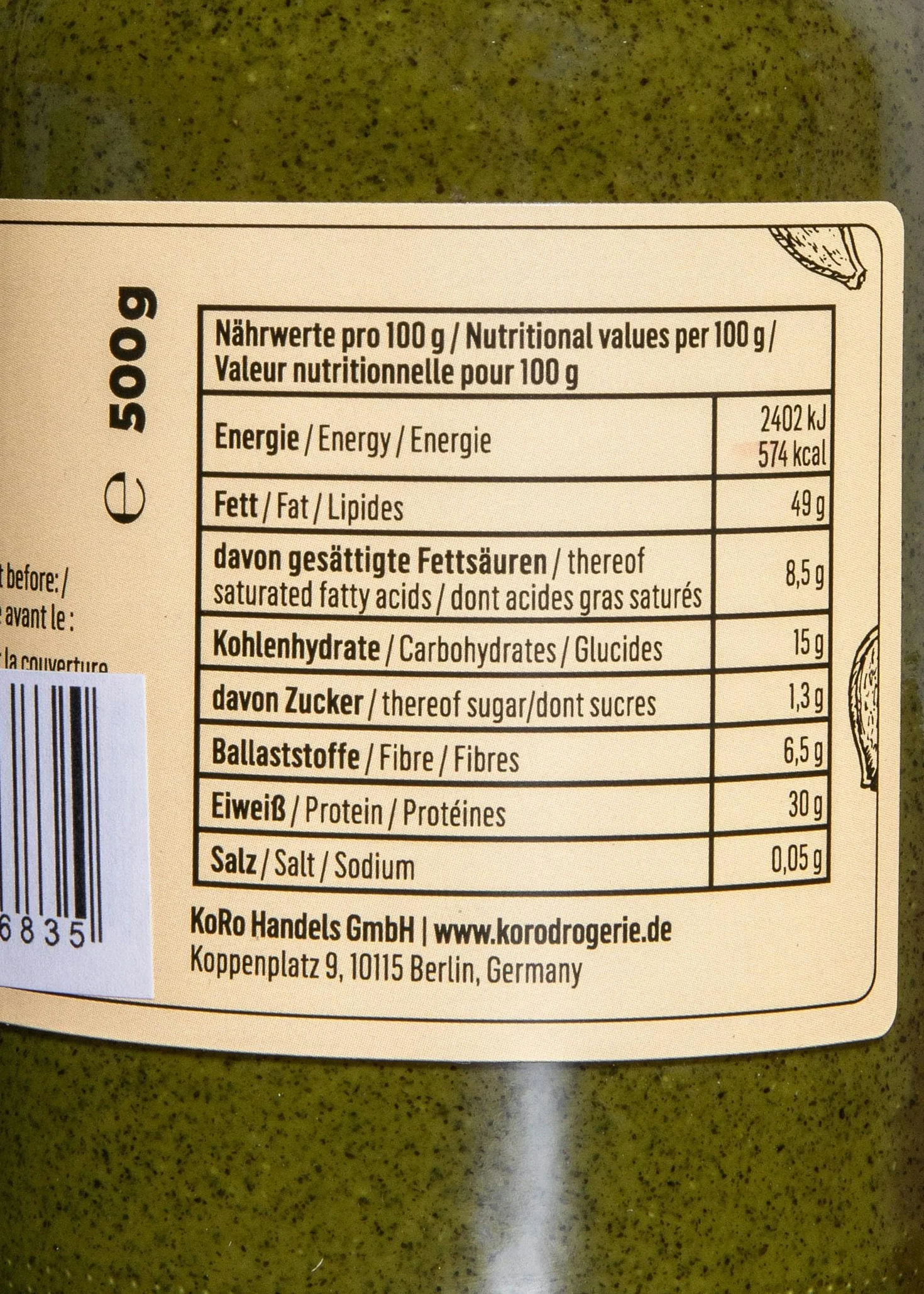 KoRo - Purée de graines de courge 500 g