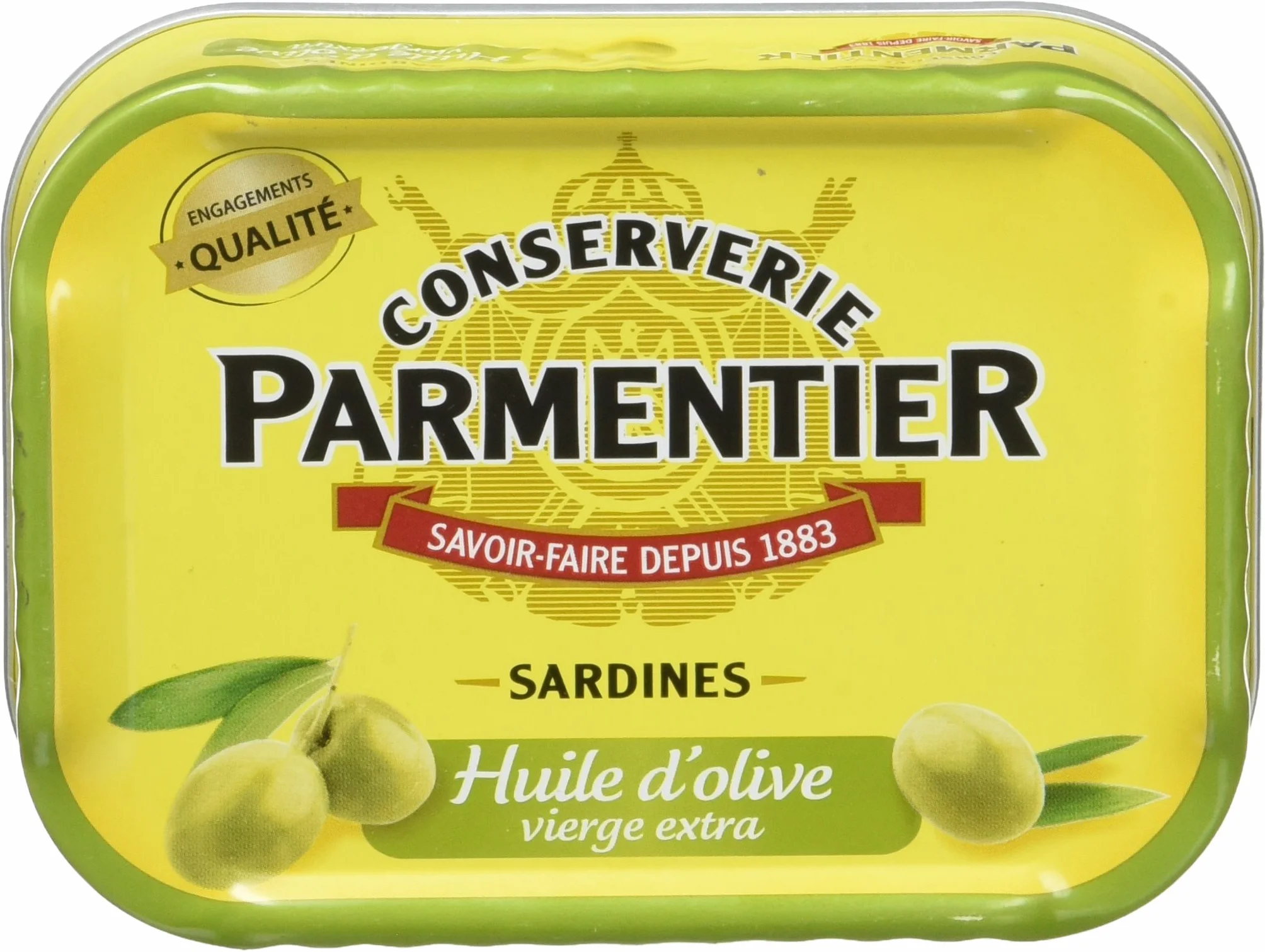 Parmentier Sardines à l'Huile d'Olive Vierge Extra 135 g - Lot de 8