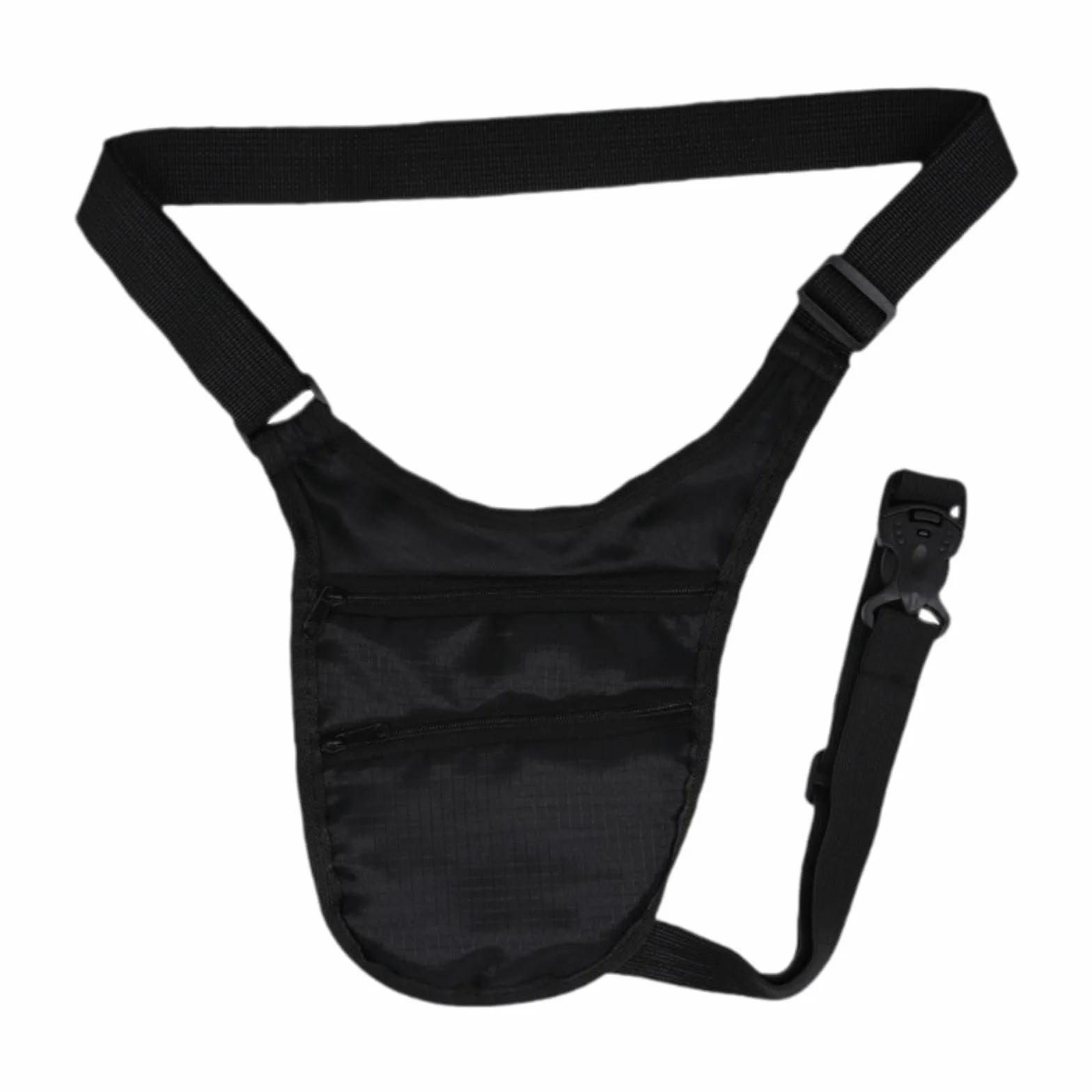 Sac sous les aisselles dissimulé ceinture réglable pochette sport téléphone voyage plein air Noir M 32x32 cm