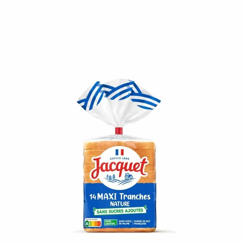 JACQUET - Pain de mie complet sans sucre ajouté - 550g - Idéal pour le petit déjeuner - Lot De 4 - Vendu Par Lot