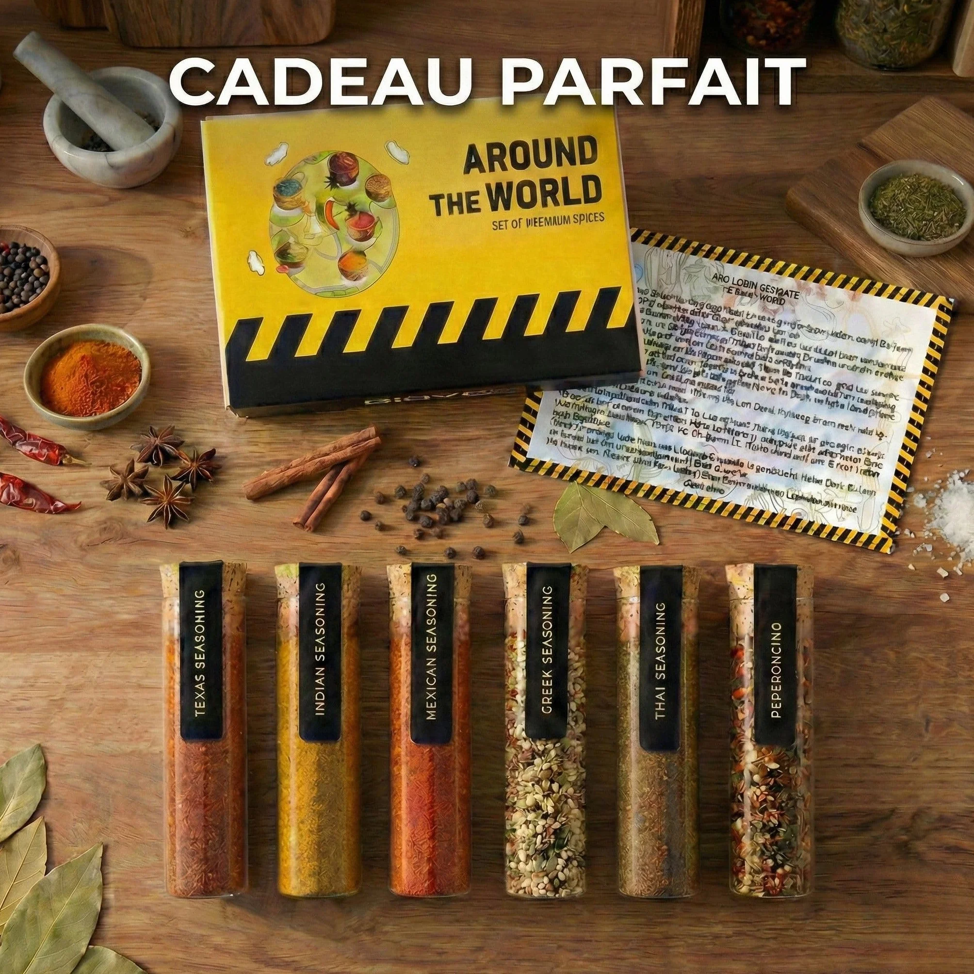 DIBYS Coffret Épices du Monde | Recettes Incluses | Coffret Cadeau Épices | Cadeaux pour les Amateurs et les Passionnés de Cuisine | Mélanges d'épices d'Inde, du Mexique, de Grèce & plus encore