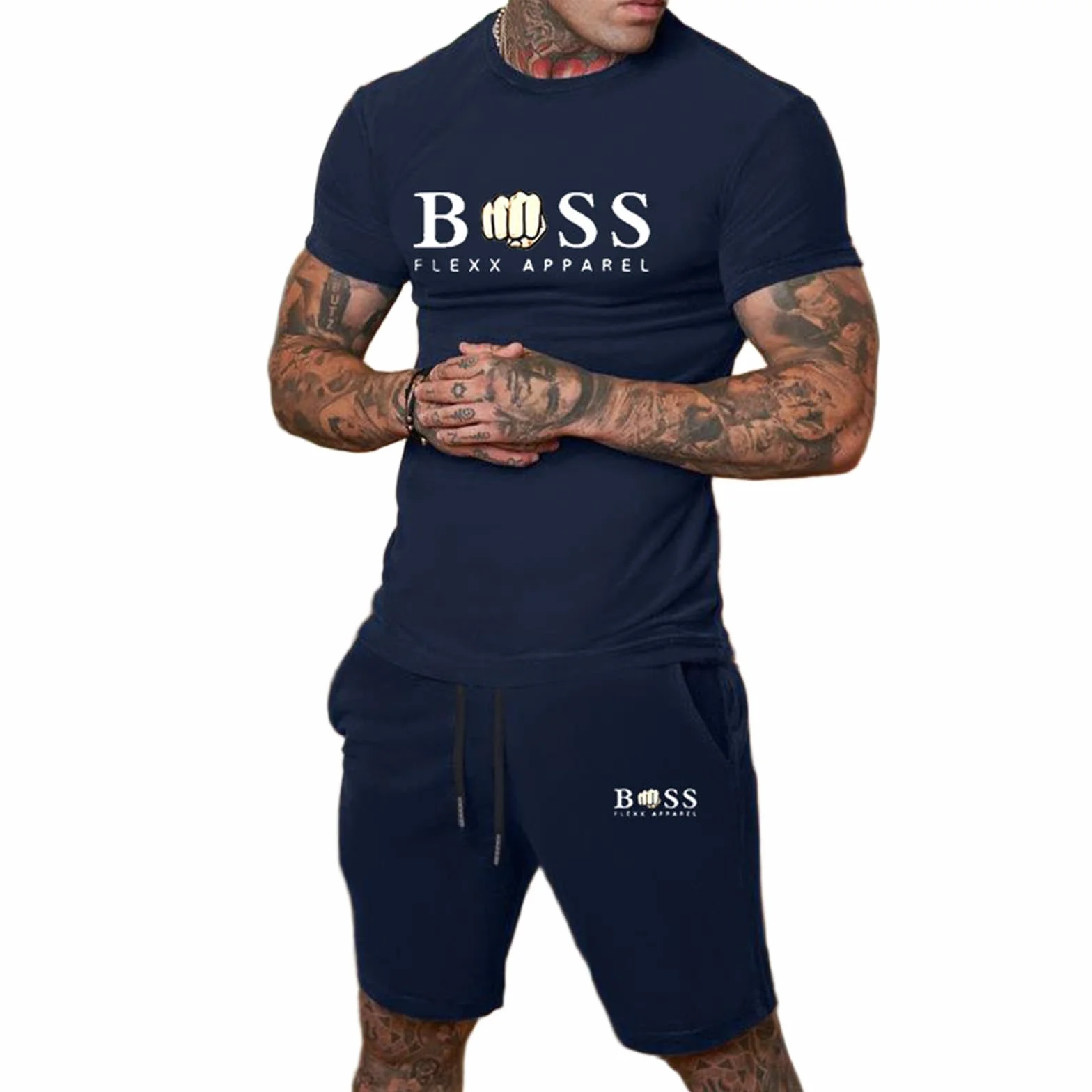 Ensemble Homme 2 Pièces Short Tee Shirt Manches Courtes Survêtement Été
