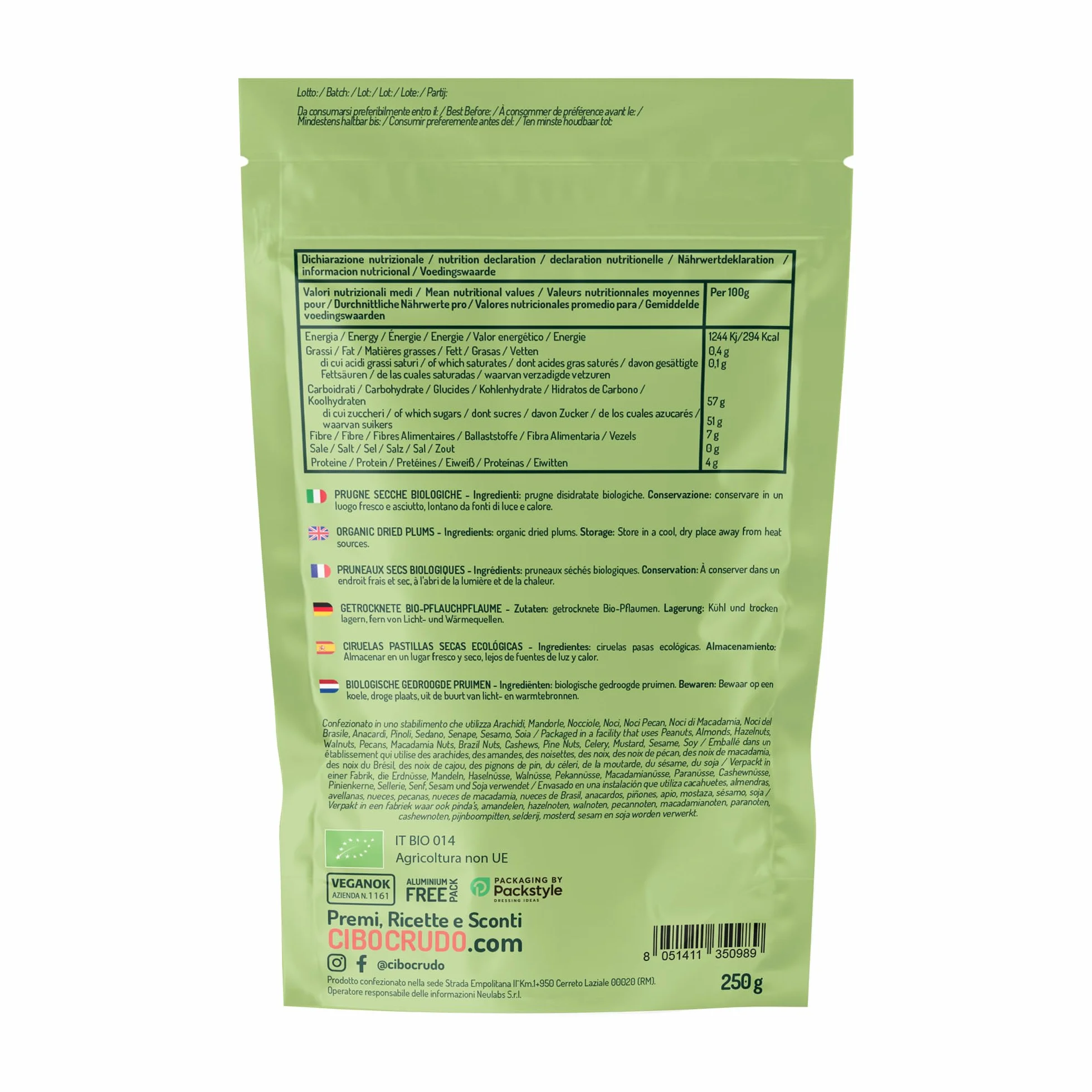 Pruneaux d'Agen Denoyautes Bio - 250g. Pruneaux Dénoyautés Crue non Traité Sans Sucre Ajouté. Source de Fibres et Vitamines A B et K. A Ajouter à Muesli et Céréales ou Tisanes et Infusions.